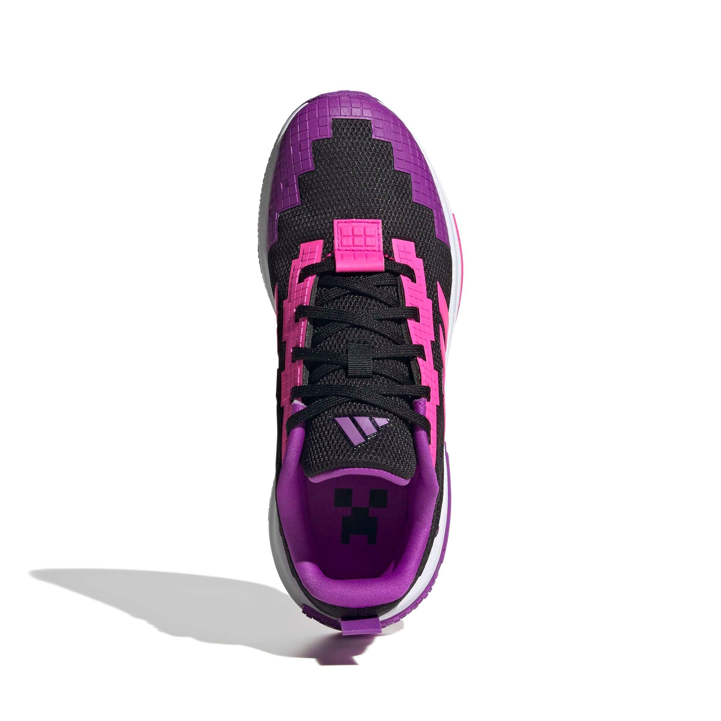 adidas Minecraft Pro "Core Black/Solar Pink/Shock Purple" Grade School Girls' Shoe - BLACK/PINK/PURPLE Thumbnail View 5