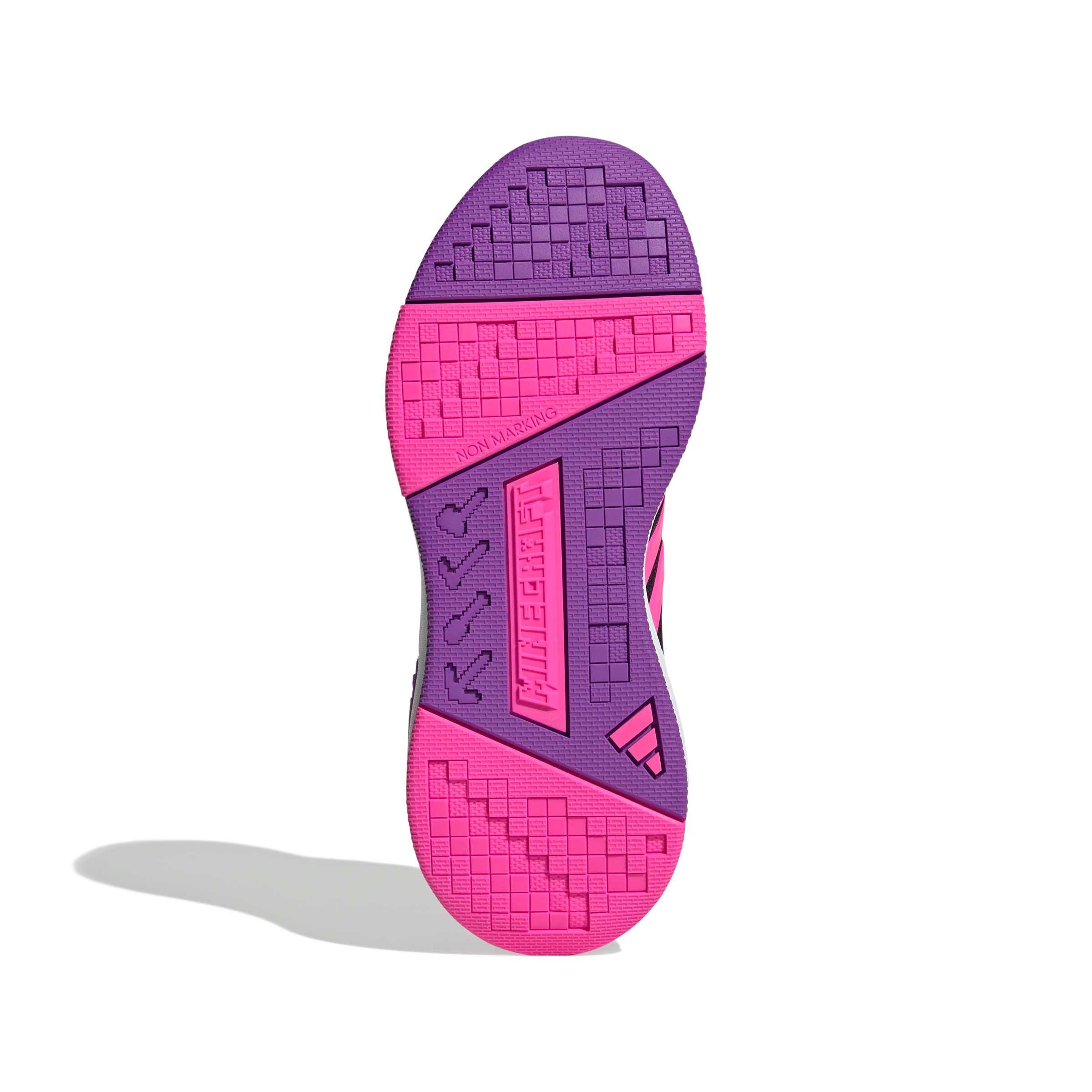 adidas Minecraft Pro "Core Black/Solar Pink/Shock Purple" Grade School Girls' Shoe - BLACK/PINK/PURPLE Thumbnail View 6