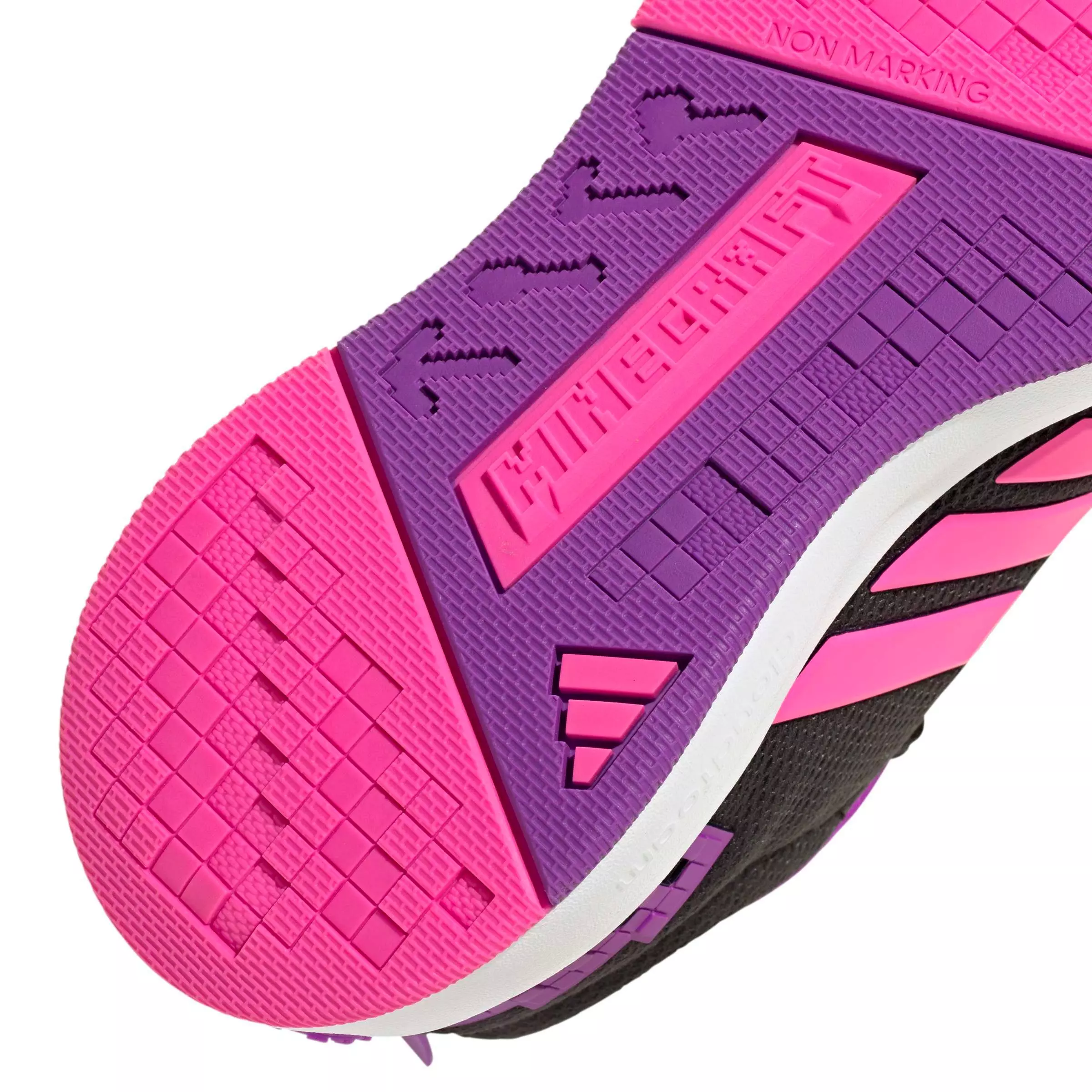 adidas Minecraft Pro "Core Black/Solar Pink/Shock Purple" Grade School Girls' Shoe - BLACK/PINK/PURPLE
