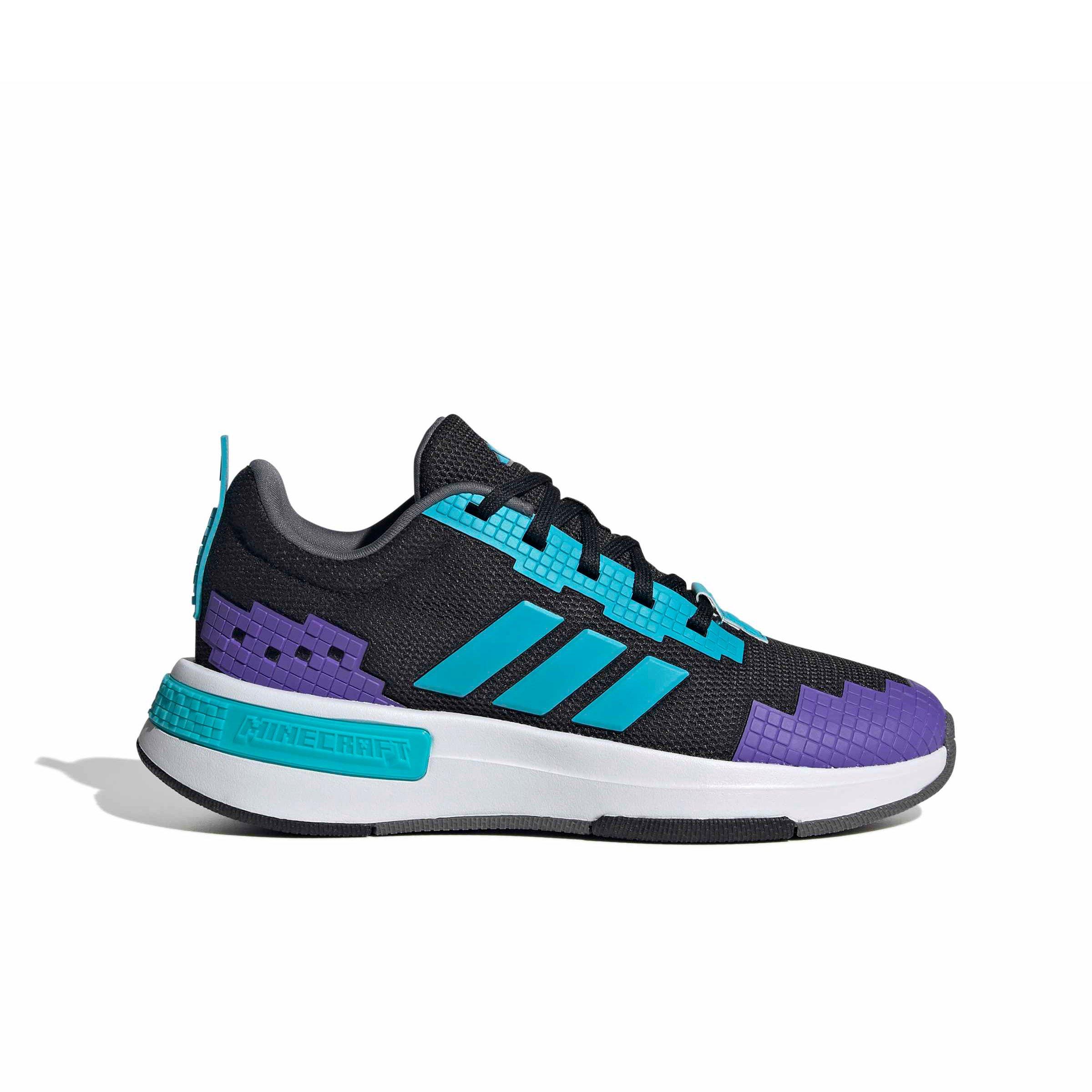 adidas Minecraft Pro "Core Black/Lucid Cyan/Ftwr White" Grade School Boys' Shoe - BLACK/CYAN/WHITE Thumbnail View 1