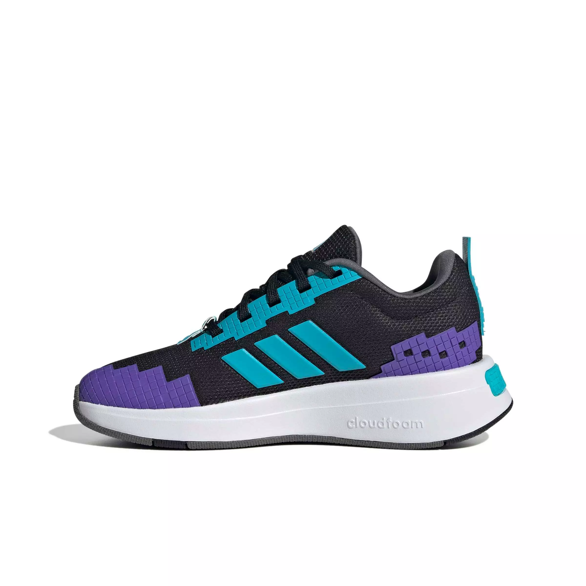 adidas Minecraft Pro "Core Black/Lucid Cyan/Ftwr White" Grade School Boys' Shoe - BLACK/CYAN/WHITE