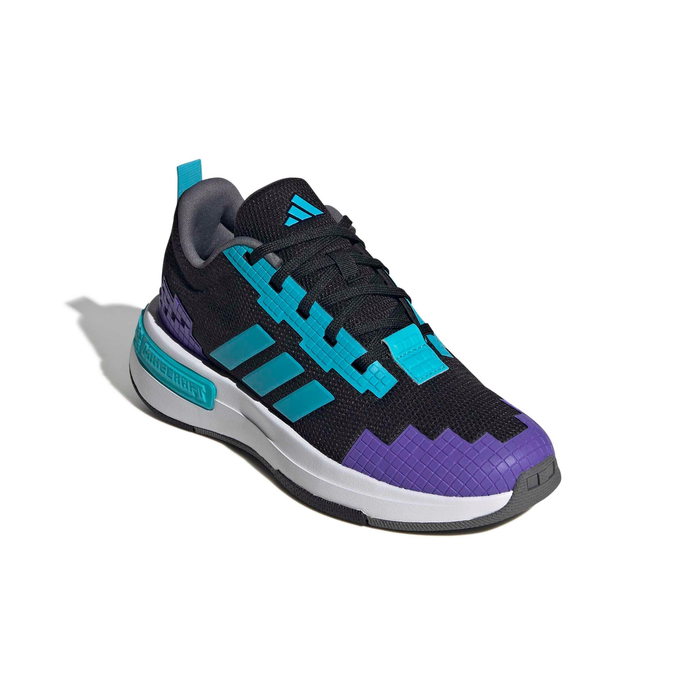 adidas Minecraft Pro "Core Black/Lucid Cyan/Ftwr White" Grade School Boys' Shoe - BLACK/CYAN/WHITE Thumbnail View 3