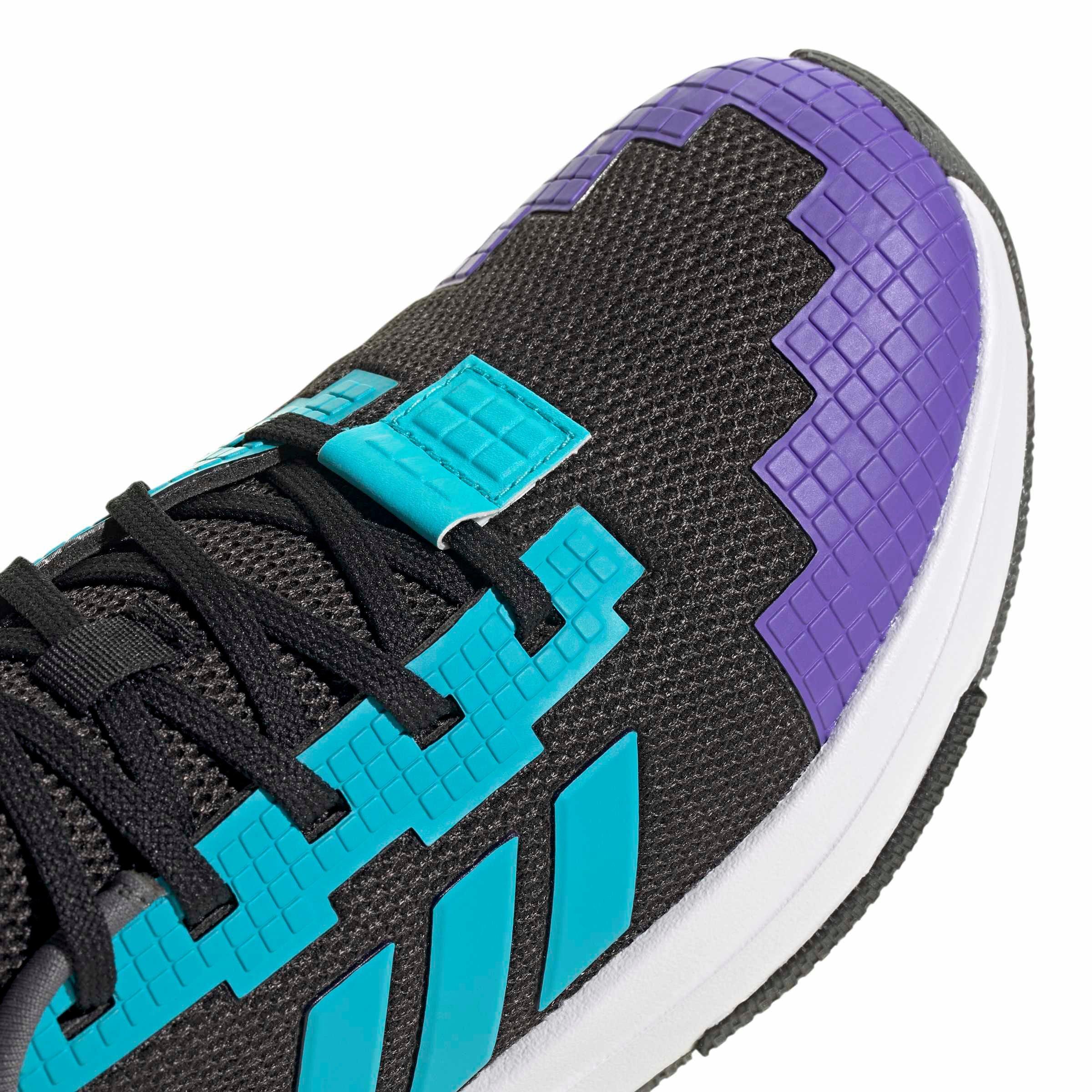 adidas Minecraft Pro "Core Black/Lucid Cyan/Ftwr White" Grade School Boys' Shoe - BLACK/CYAN/WHITE Thumbnail View 7