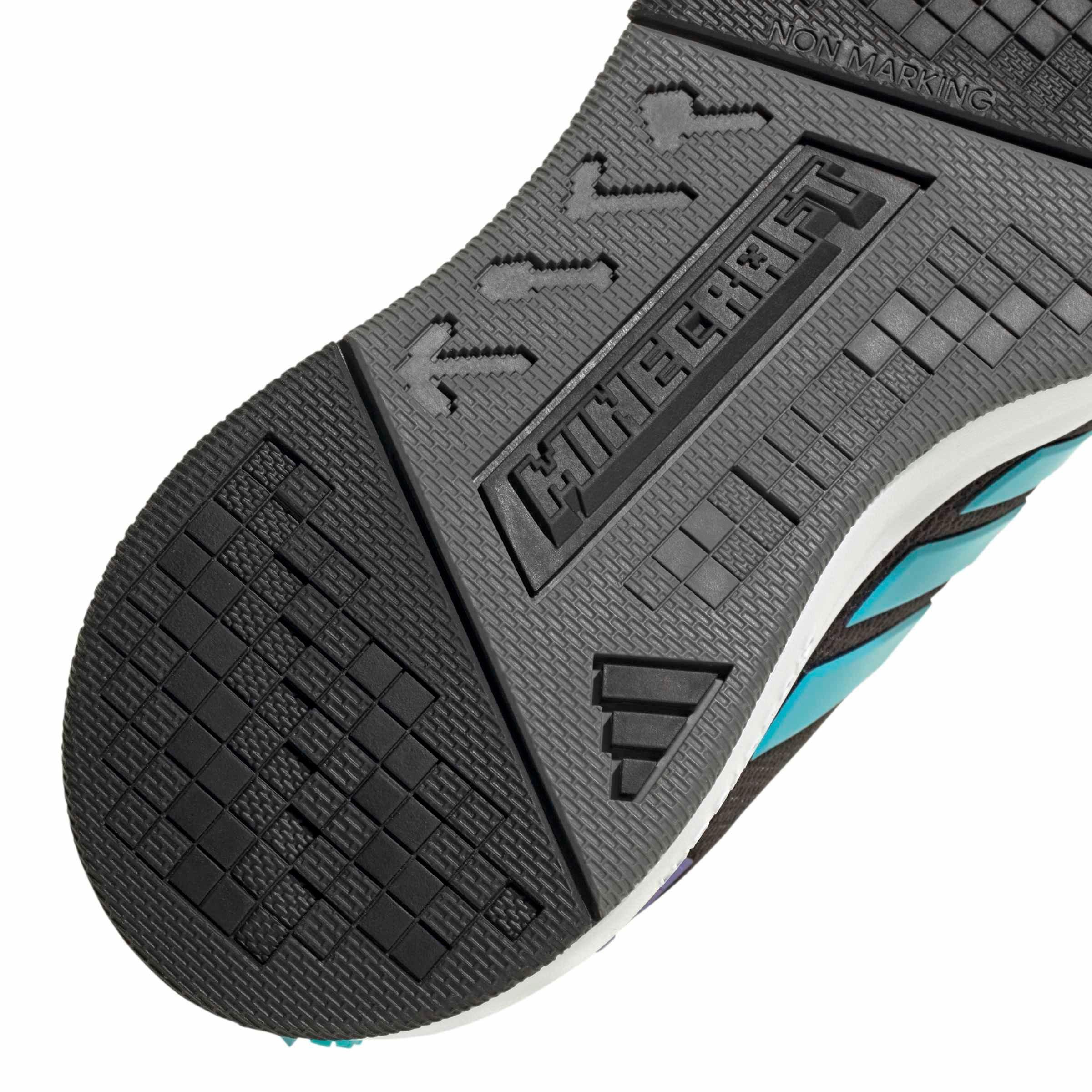 adidas Minecraft Pro "Core Black/Lucid Cyan/Ftwr White" Grade School Boys' Shoe - BLACK/CYAN/WHITE Thumbnail View 8