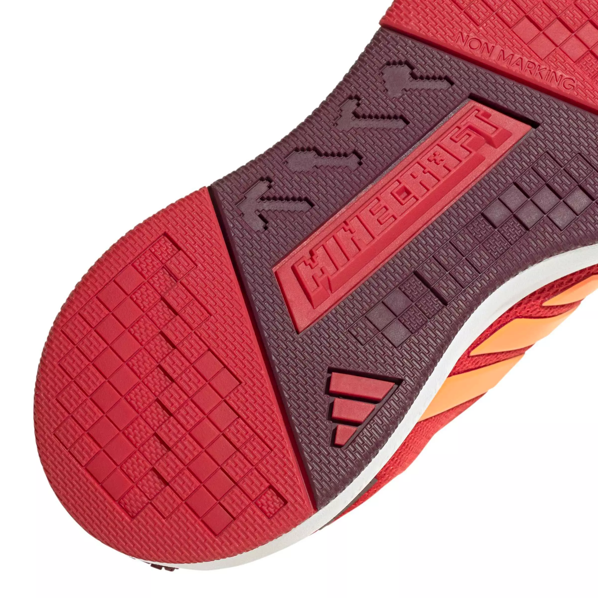adidas Minecraft Pro "Better Scarlet/Lucid Orange/Maroon" Grade School Boys' Shoe - SCARLET/ORANGE/MAROON