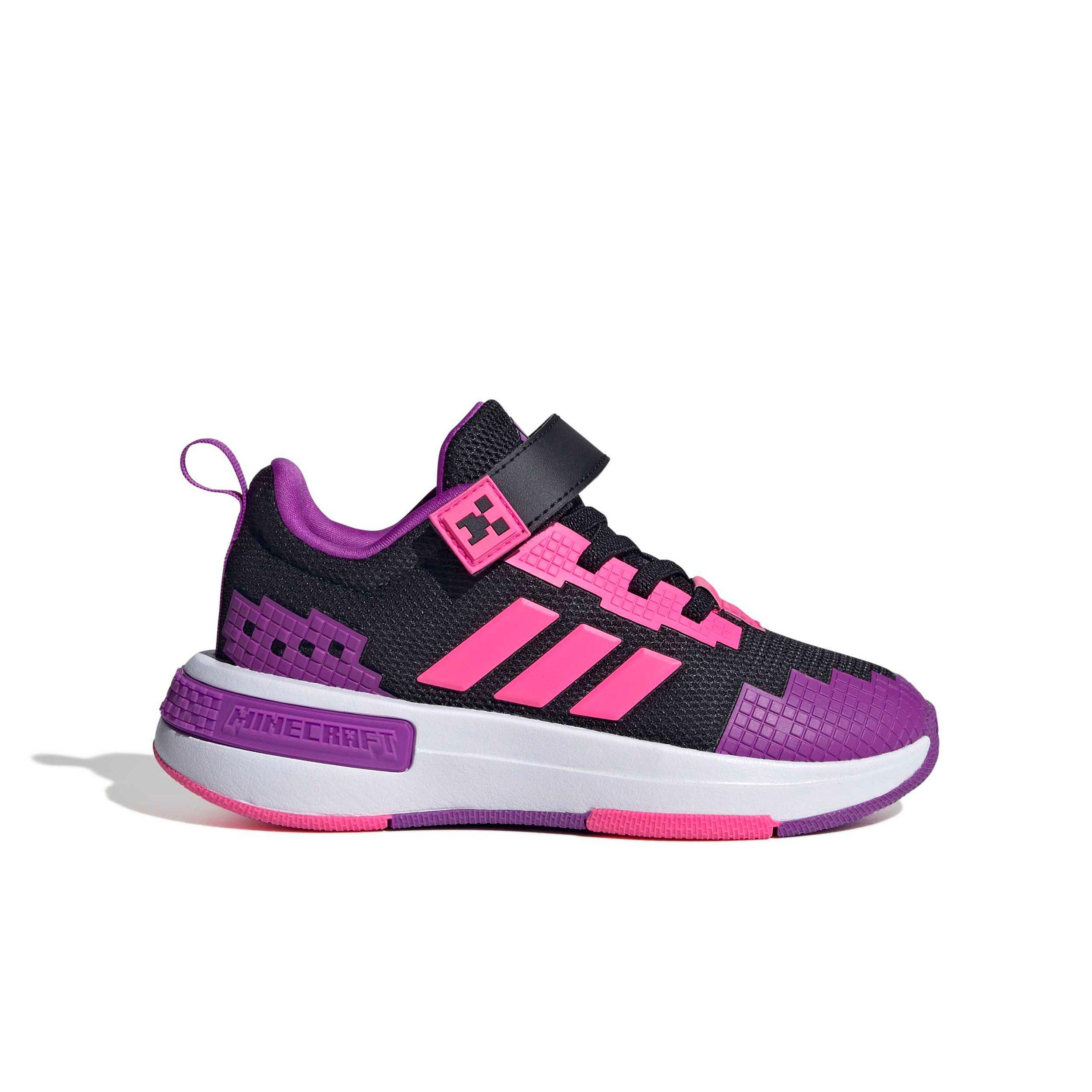 adidas Minecraft Pro "Core Black/Solar Pink/Shock Purple" Preschool Girls' Shoe - BLACK/PINK/PURPLE