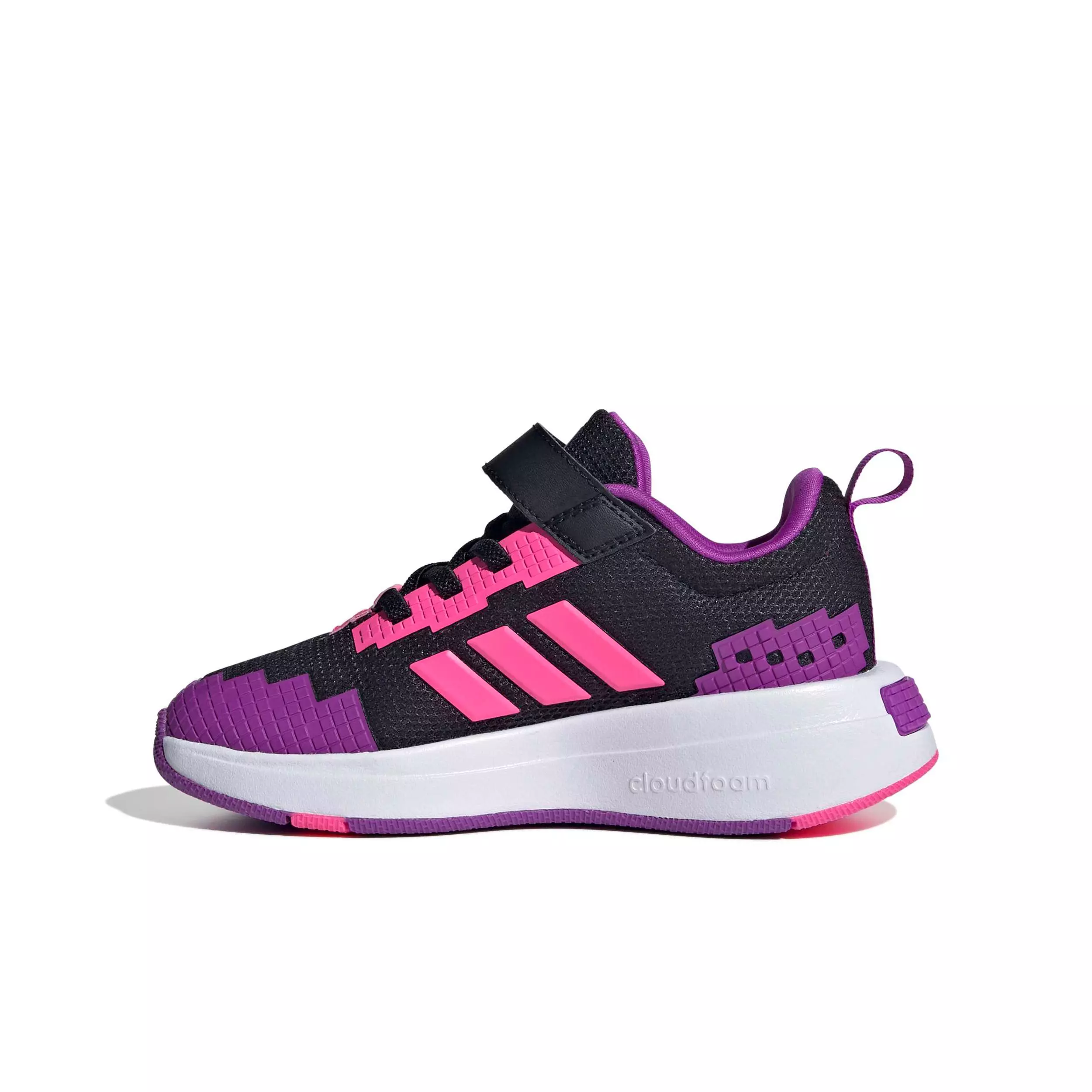 adidas Minecraft Pro "Core Black/Solar Pink/Shock Purple" Preschool Girls' Shoe - BLACK/PINK/PURPLE