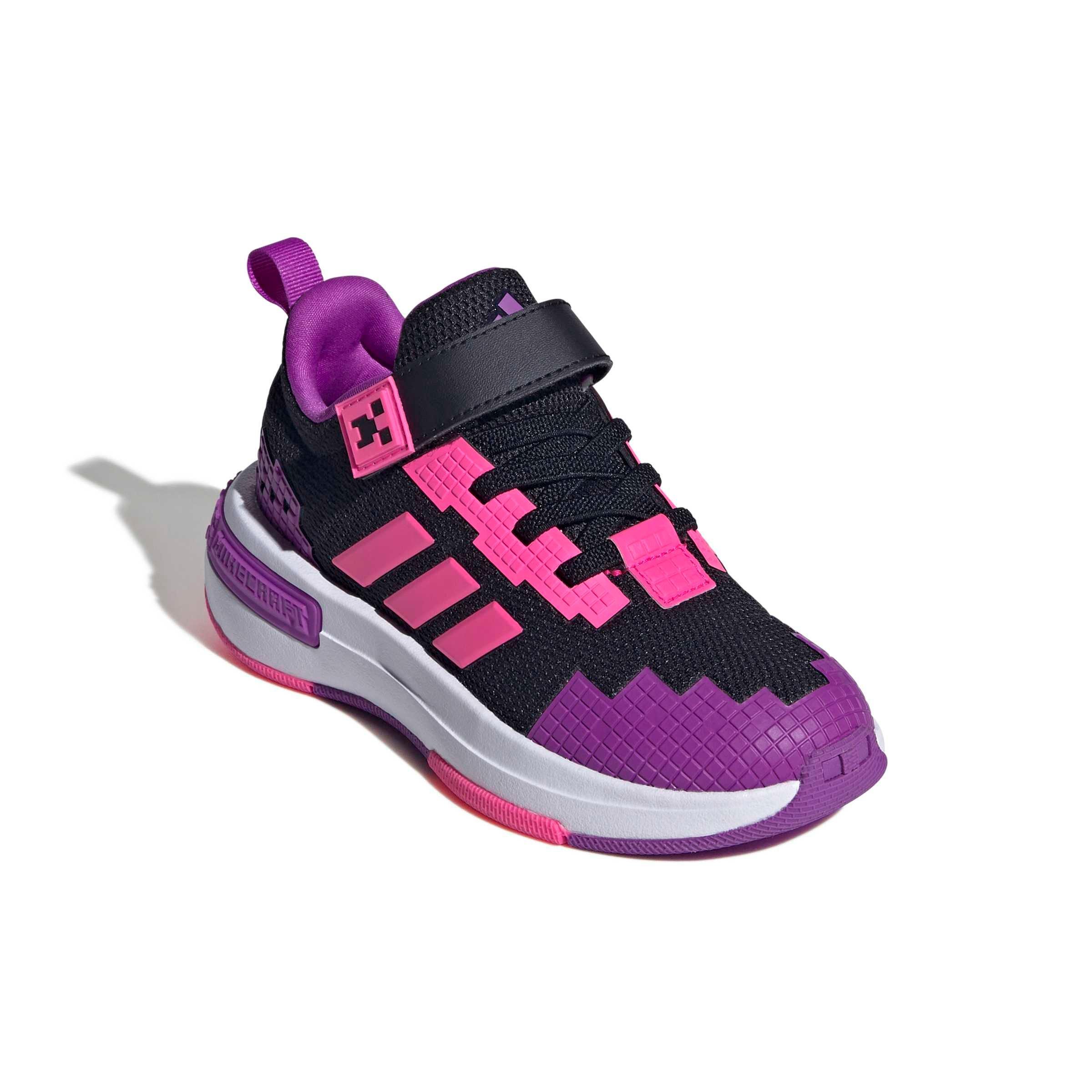 adidas Minecraft Pro "Core Black/Solar Pink/Shock Purple" Preschool Girls' Shoe - BLACK/PINK/PURPLE