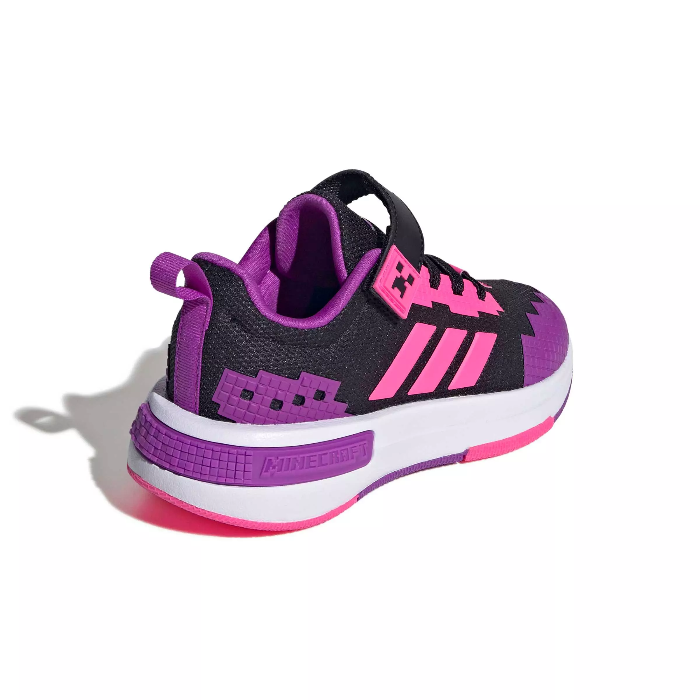 adidas Minecraft Pro "Core Black/Solar Pink/Shock Purple" Preschool Girls' Shoe - BLACK/PINK/PURPLE