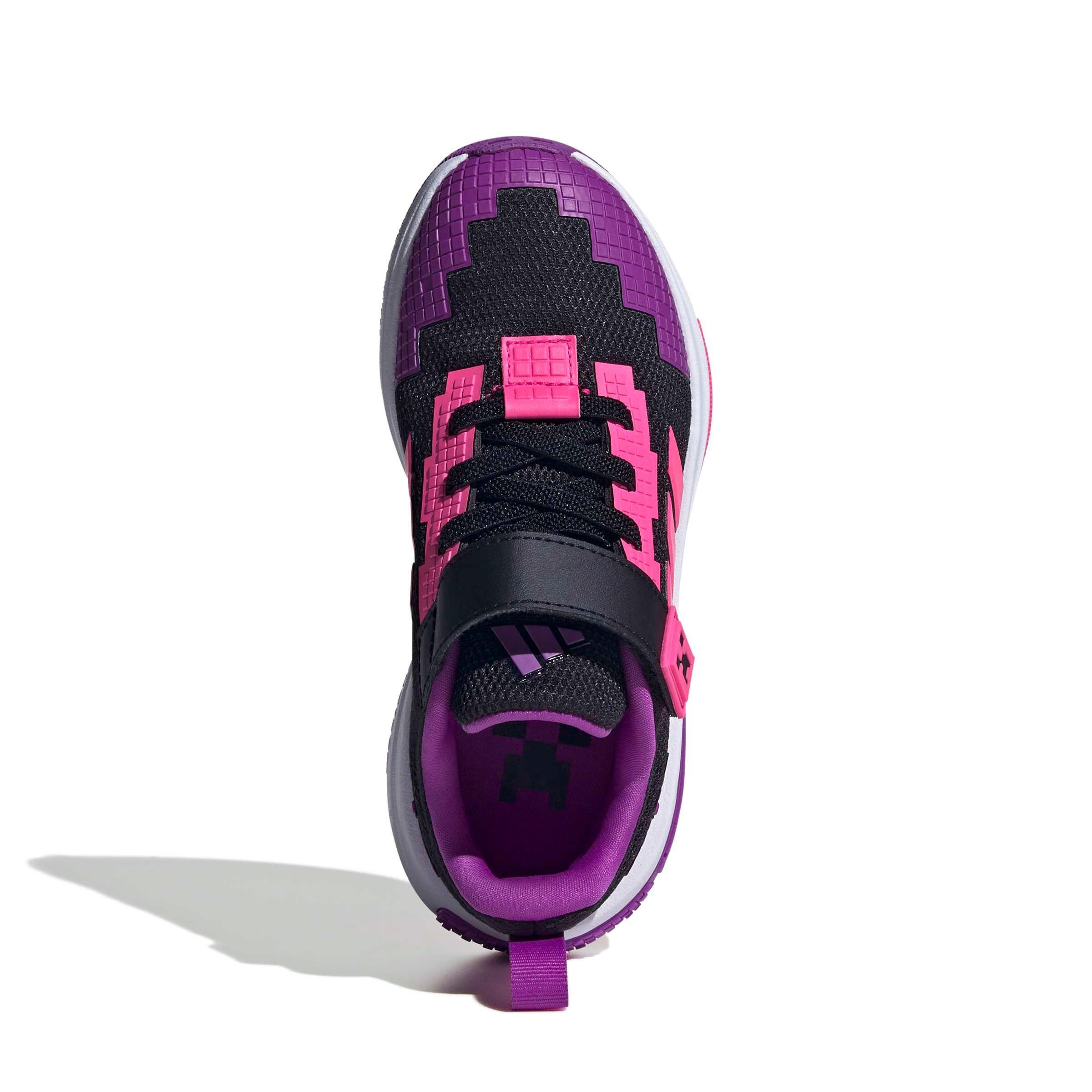 adidas Minecraft Pro "Core Black/Solar Pink/Shock Purple" Preschool Girls' Shoe - BLACK/PINK/PURPLE