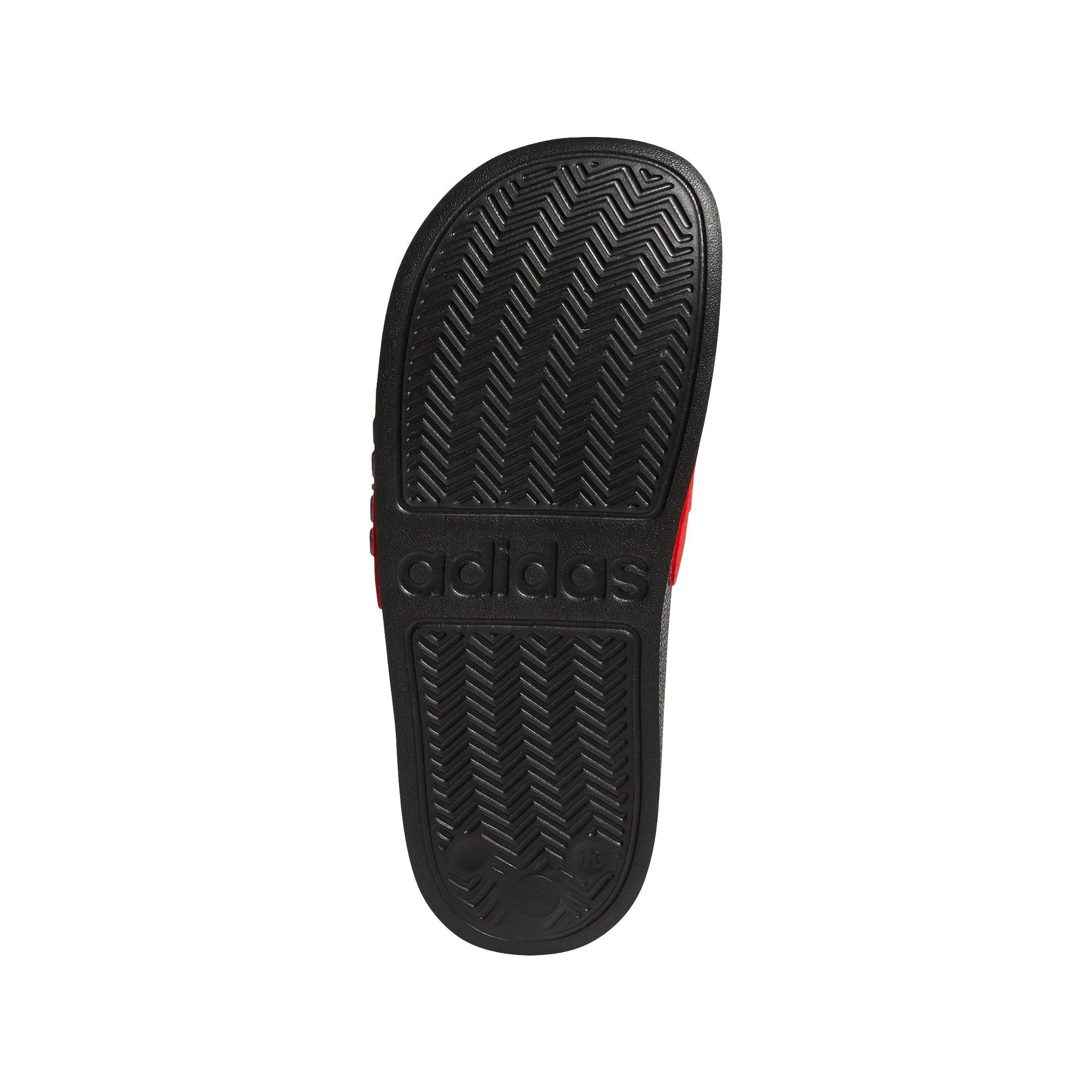 adidas Adilette Shower "Core Black/Ftwr White/Vivid Red" Preschool Boys' Slide - BLACK/WHITE/RED Thumbnail View 6