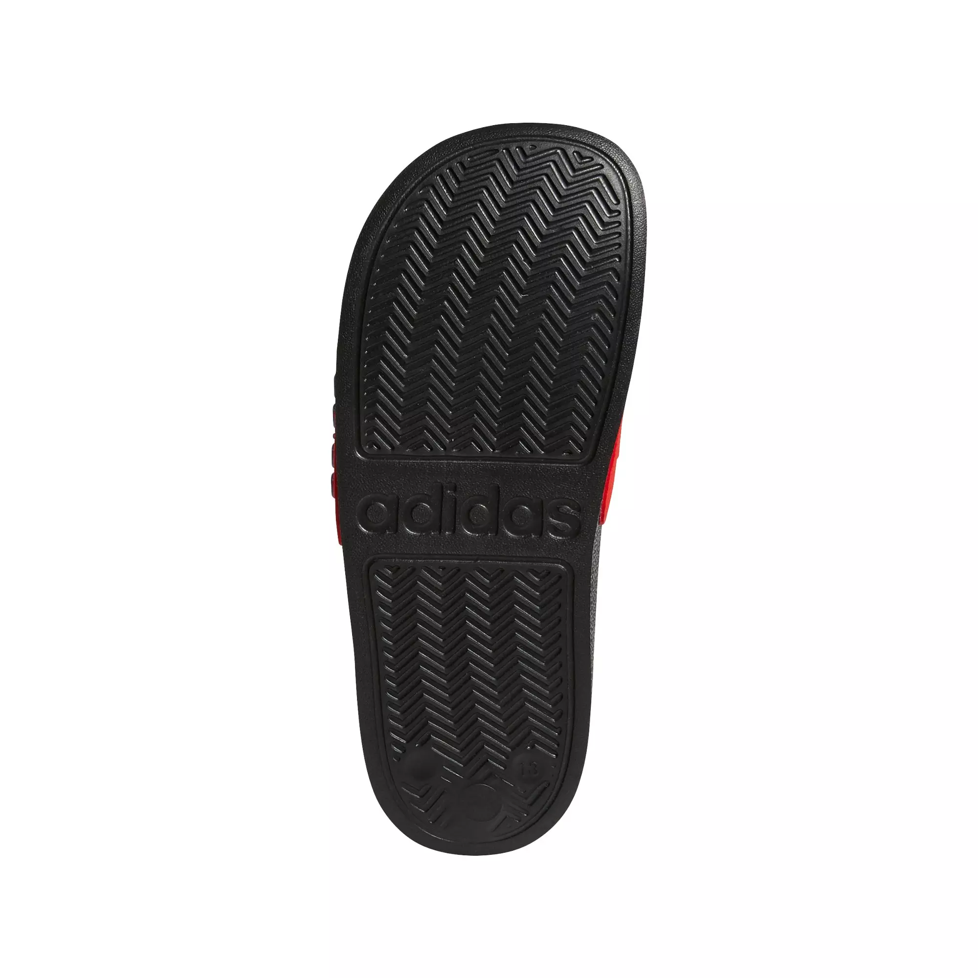 adidas Adilette Shower "Core Black/Ftwr White/Vivid Red" Preschool Boys' Slide - BLACK/WHITE/RED