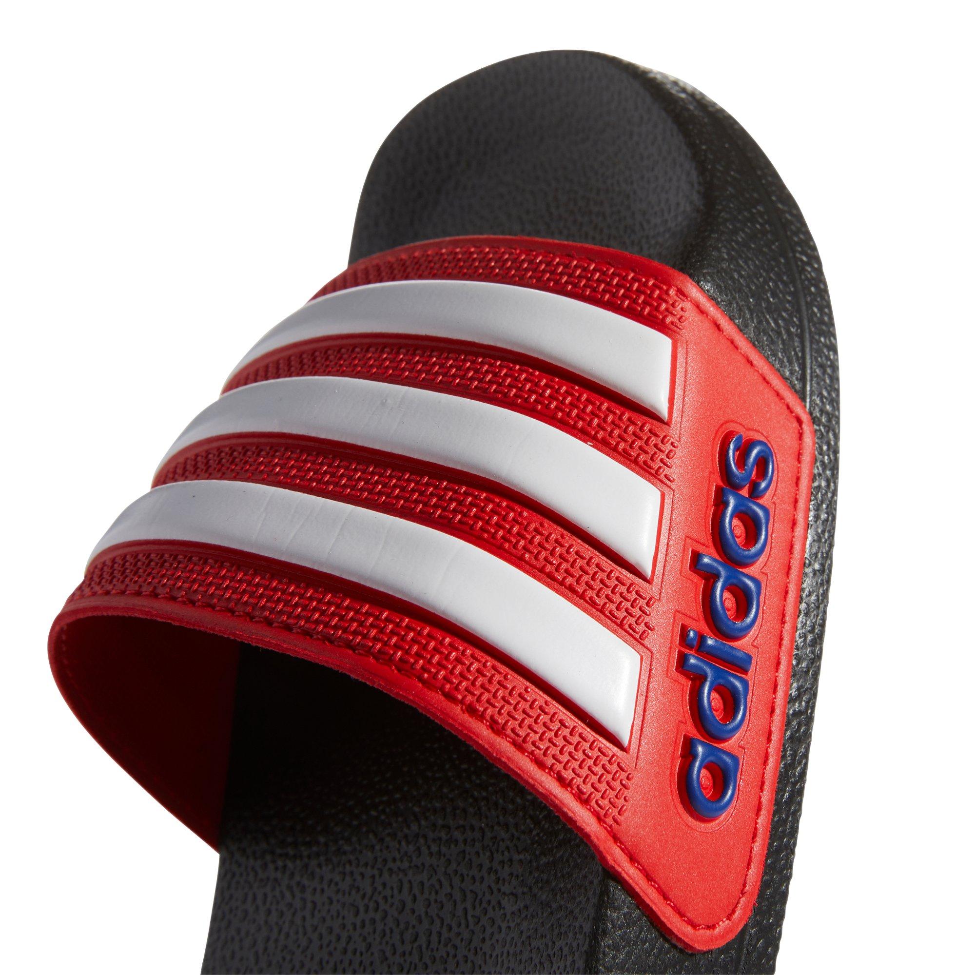 adidas Adilette Shower "Core Black/Ftwr White/Vivid Red" Preschool Boys' Slide - BLACK/WHITE/RED Thumbnail View 7