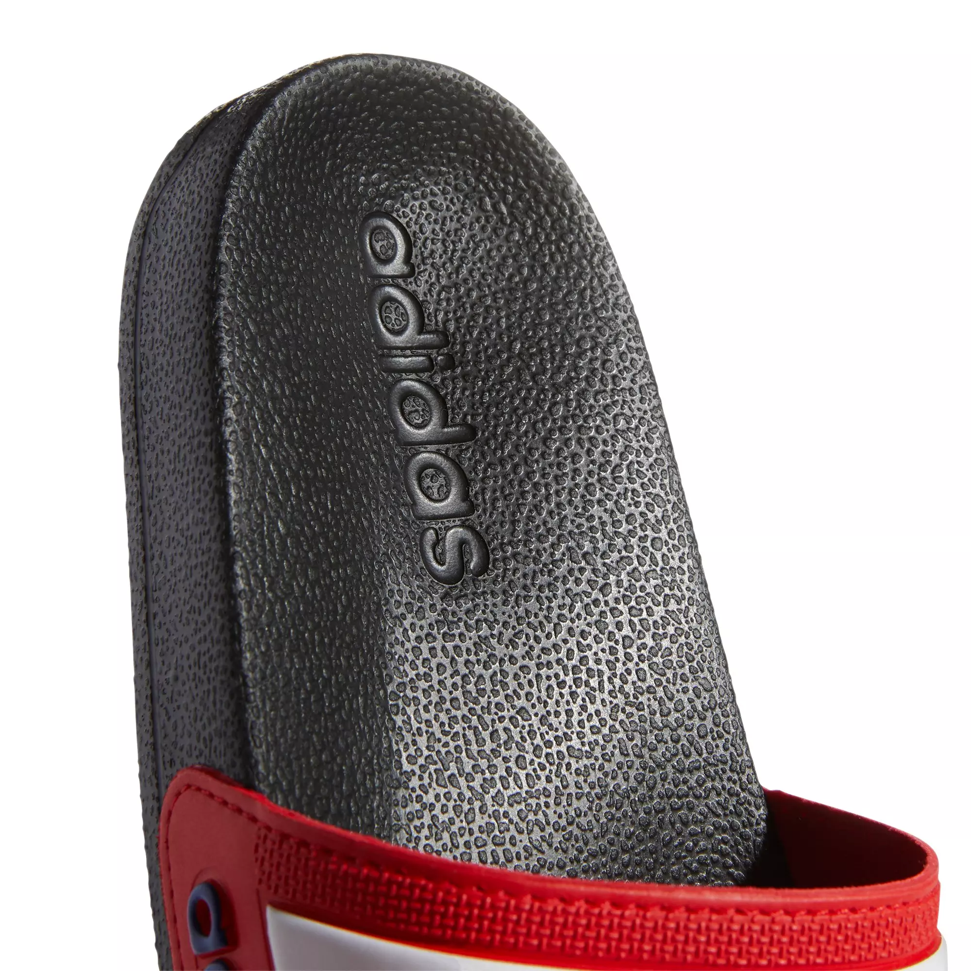 adidas Adilette Shower "Core Black/Ftwr White/Vivid Red" Preschool Boys' Slide - BLACK/WHITE/RED