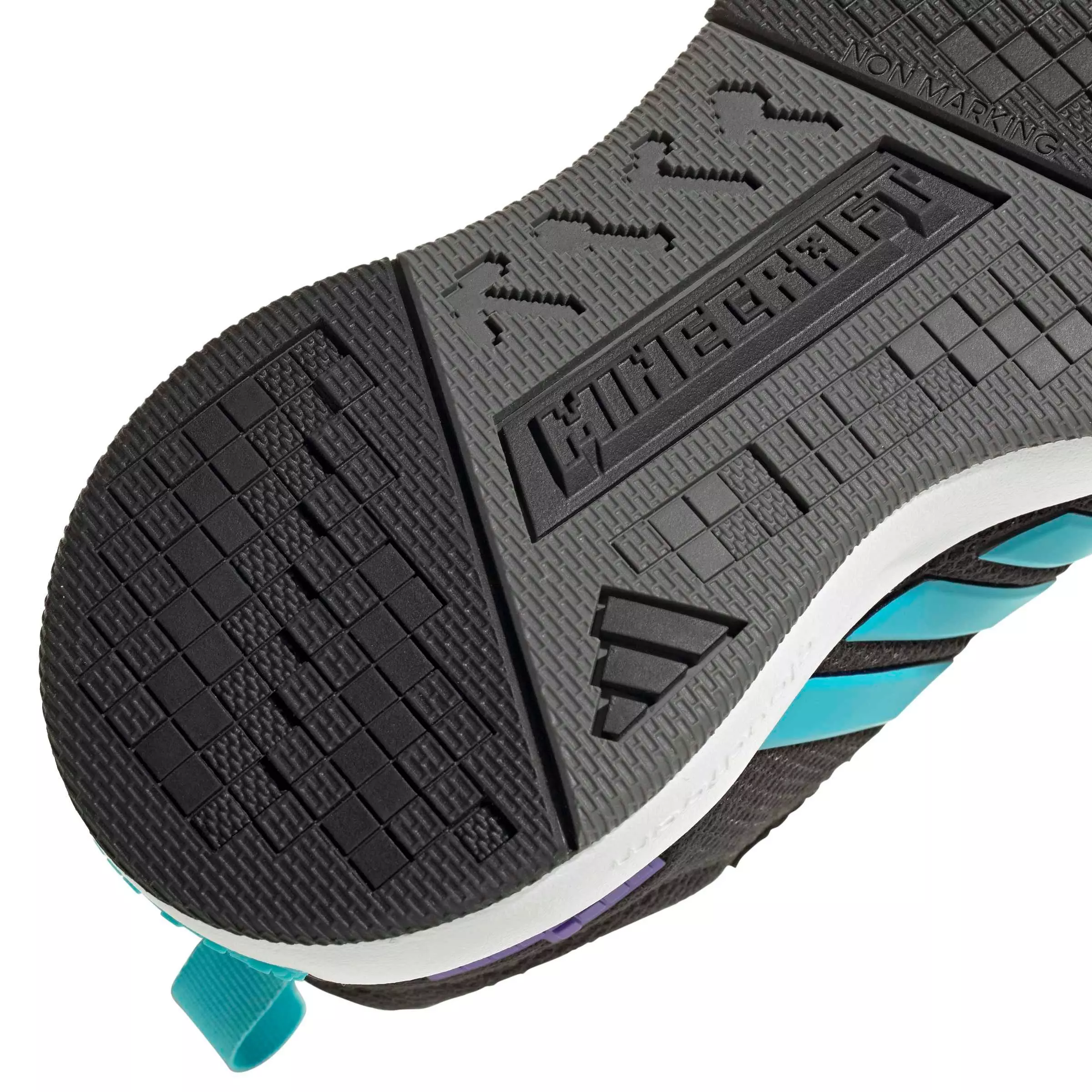 adidas Minecraft Pro "Core Black/Lucid Cyan/Ftwr White" Preschool Boys' Shoe - BLACK/CYAN/WHITE