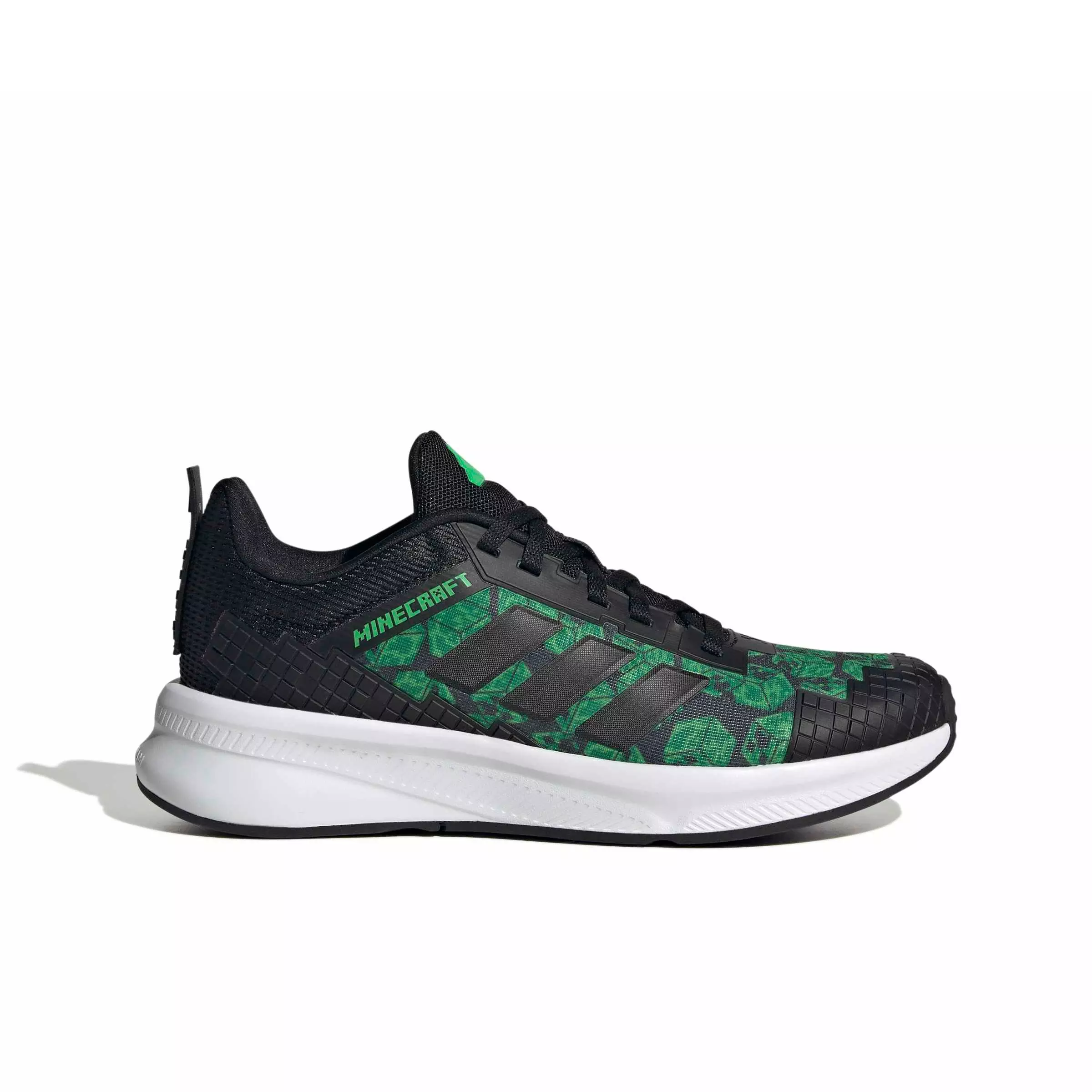 adidas Minecraft Fortarun 4.0 "Core Black/Core Black/Ftwr White" Grade School Boys' Shoe - BLACK/BLACK/WHITE
