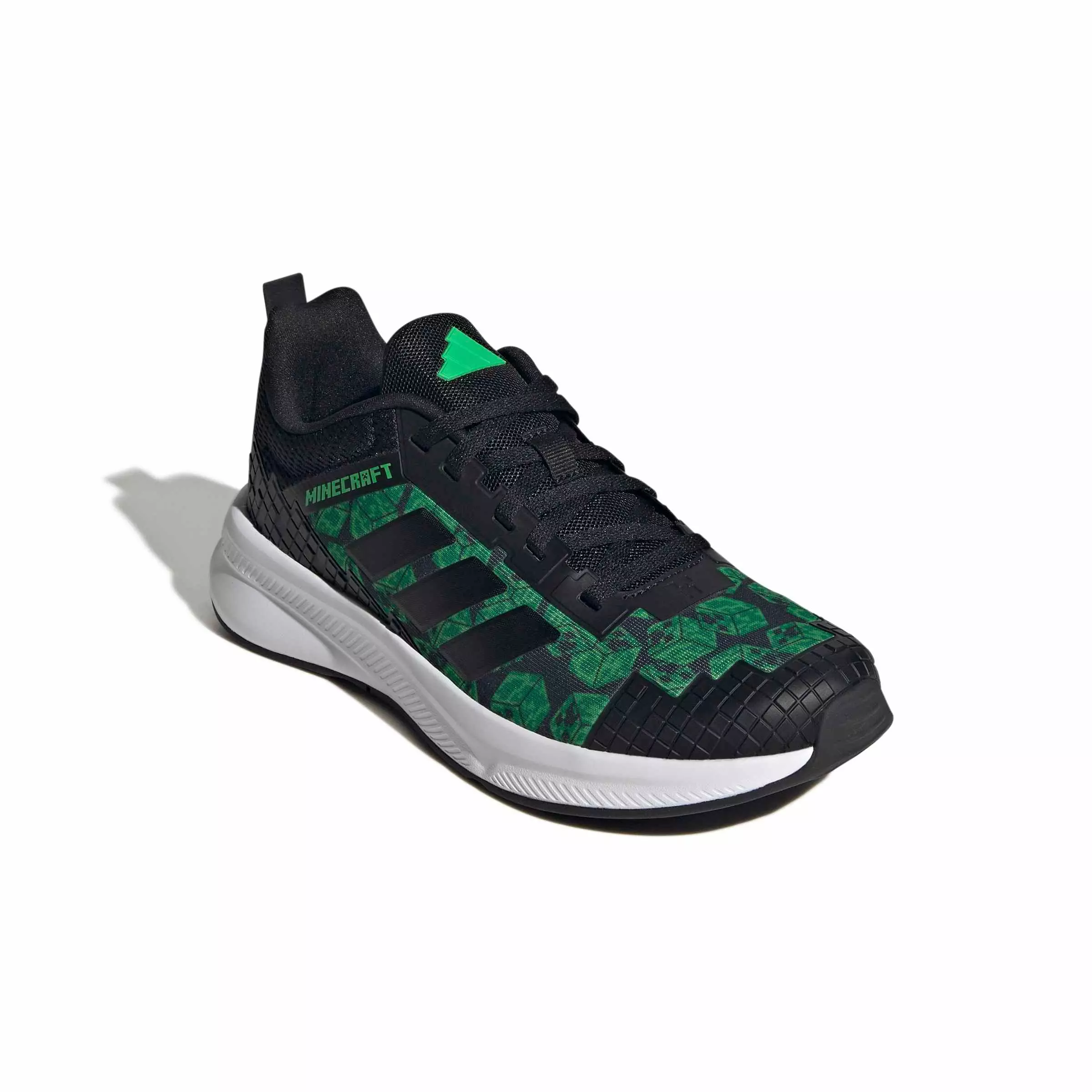 adidas Minecraft Fortarun 4.0 "Core Black/Core Black/Ftwr White" Grade School Boys' Shoe - BLACK/BLACK/WHITE
