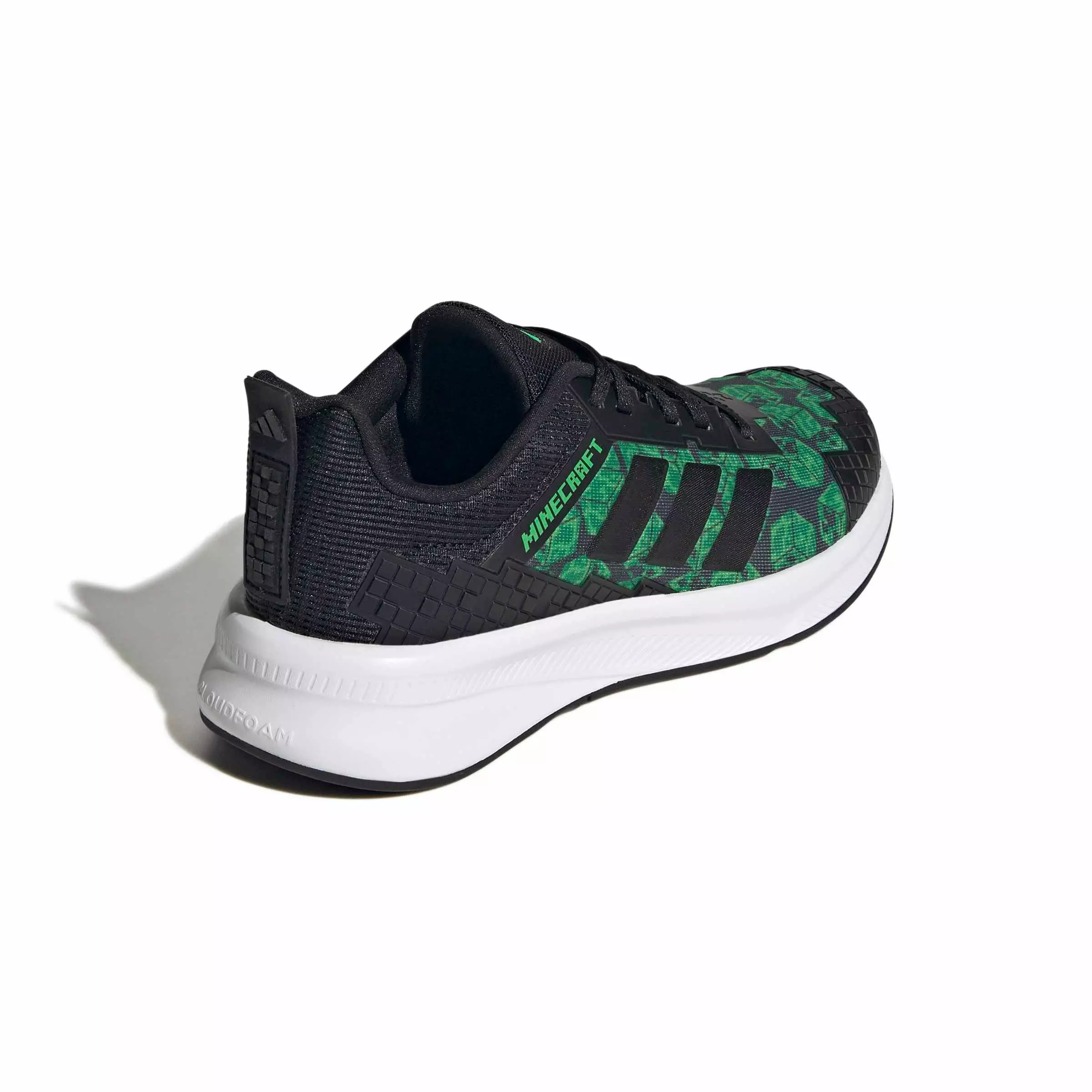 adidas Minecraft Fortarun 4.0 "Core Black/Core Black/Ftwr White" Grade School Boys' Shoe - BLACK/BLACK/WHITE