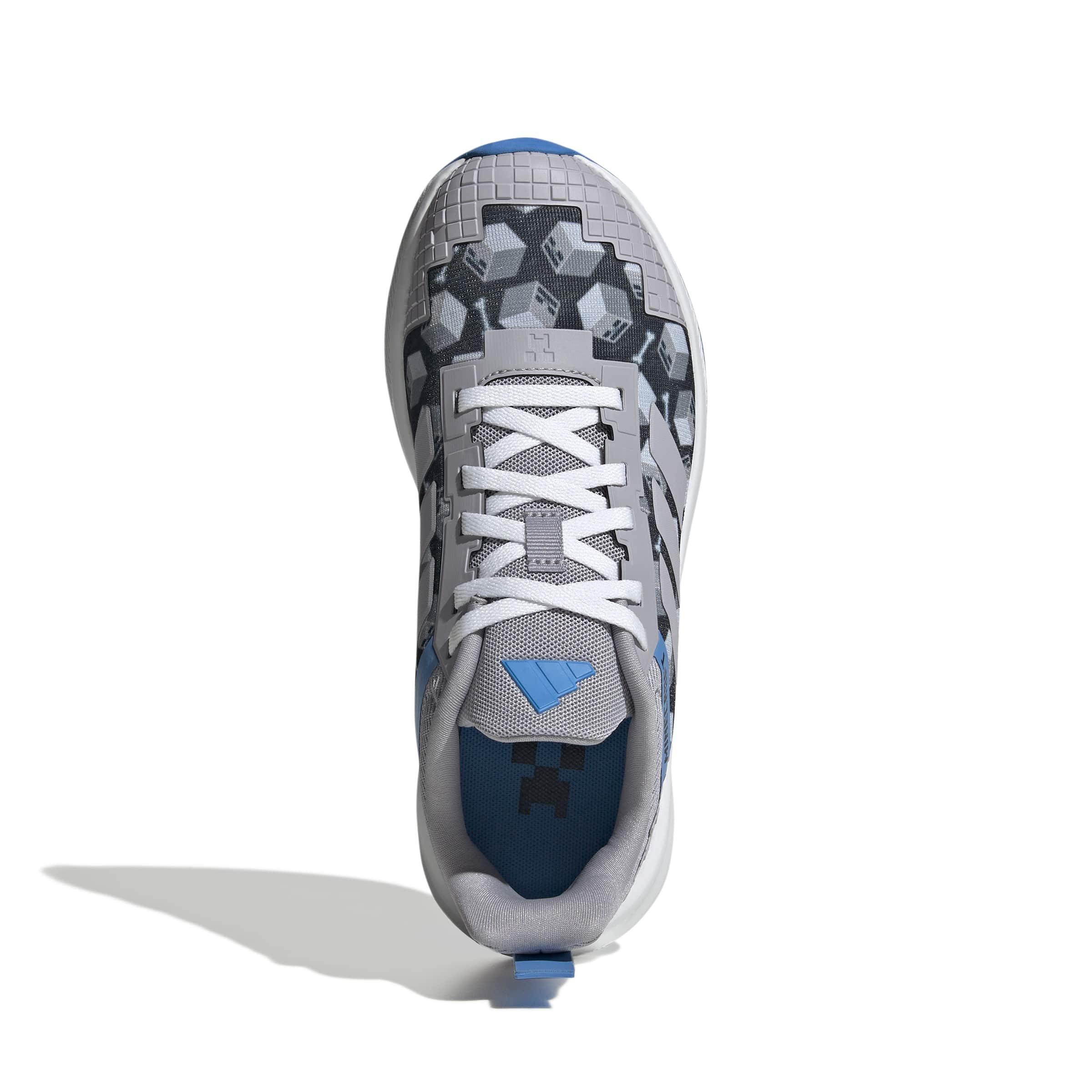 adidas Minecraft Fortarun 4.0 "Glory Grey/Glory Grey/Lucid Ray Blue" Grade School Boys' Shoe - GREY/GREY/BLUE Thumbnail View 5