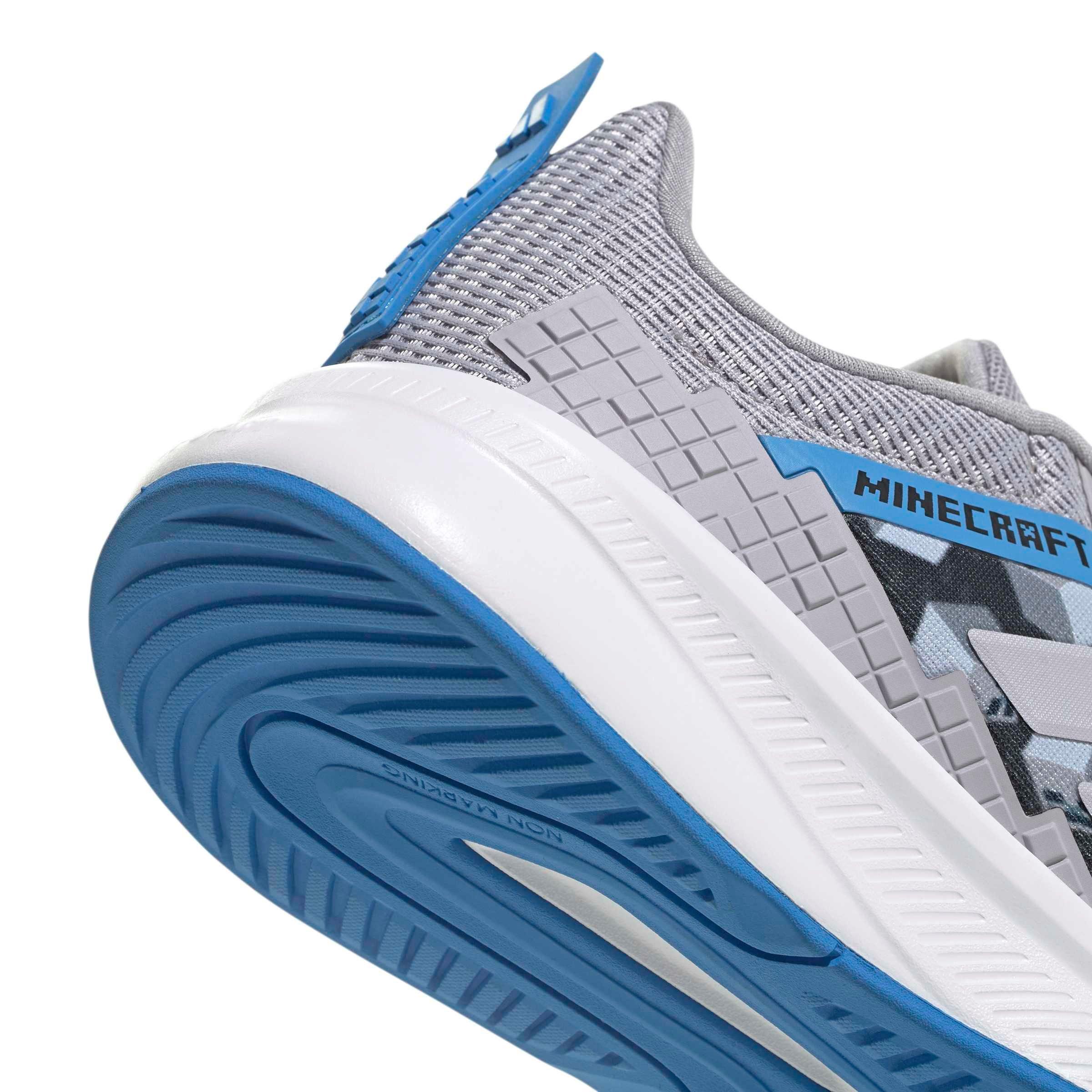 adidas Minecraft Fortarun 4.0 "Glory Grey/Glory Grey/Lucid Ray Blue" Grade School Boys' Shoe - GREY/GREY/BLUE Thumbnail View 7