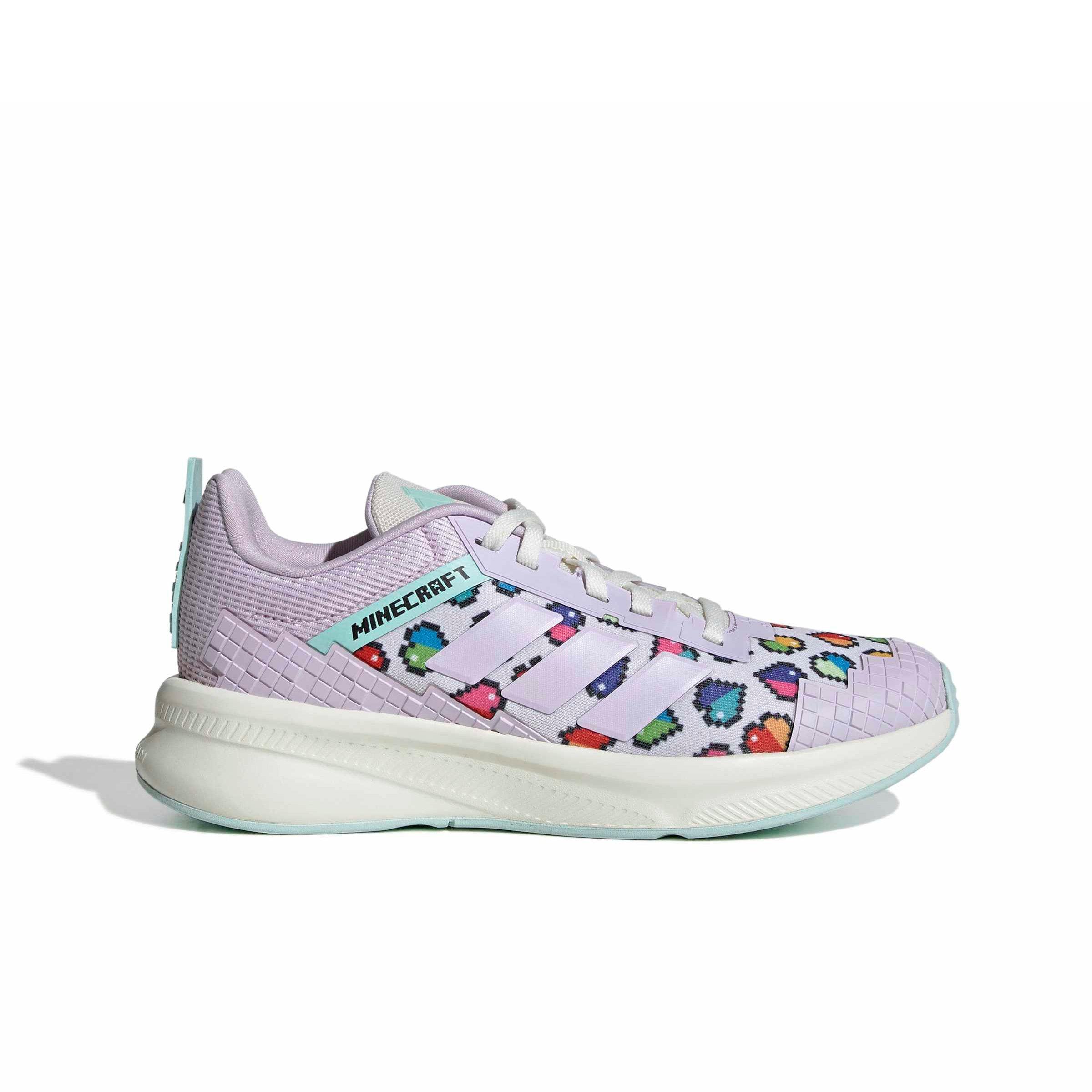 adidas Minecraft Fortarun 4.0 "Ice Lavender/Ice Lavender/Semi Flash Aqua" Grade School Girls' Shoe - LAVENDER/LAVENDER/AQUA Thumbnail View 1