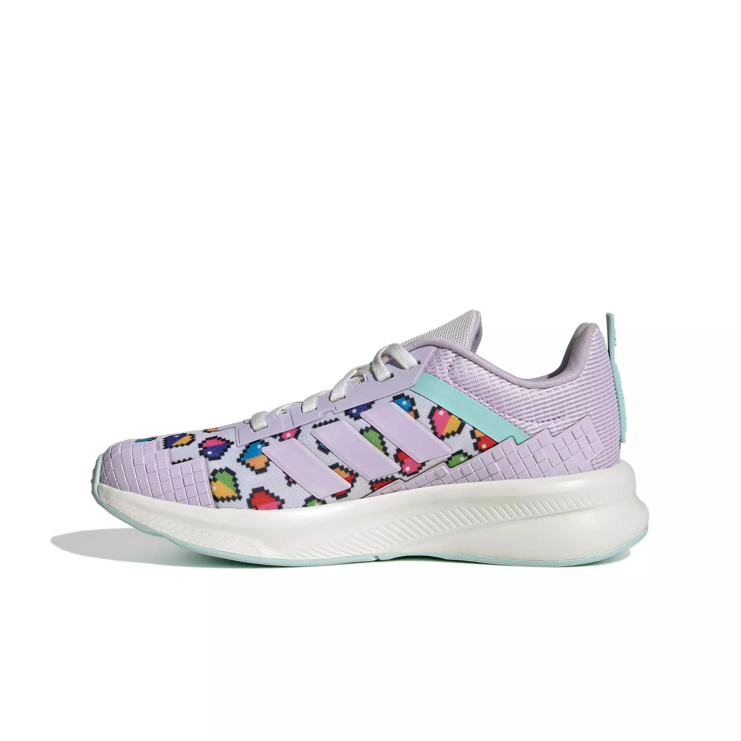 adidas Minecraft Fortarun 4.0 "Ice Lavender/Ice Lavender/Semi Flash Aqua" Grade School Girls' Shoe - LAVENDER/LAVENDER/AQUA