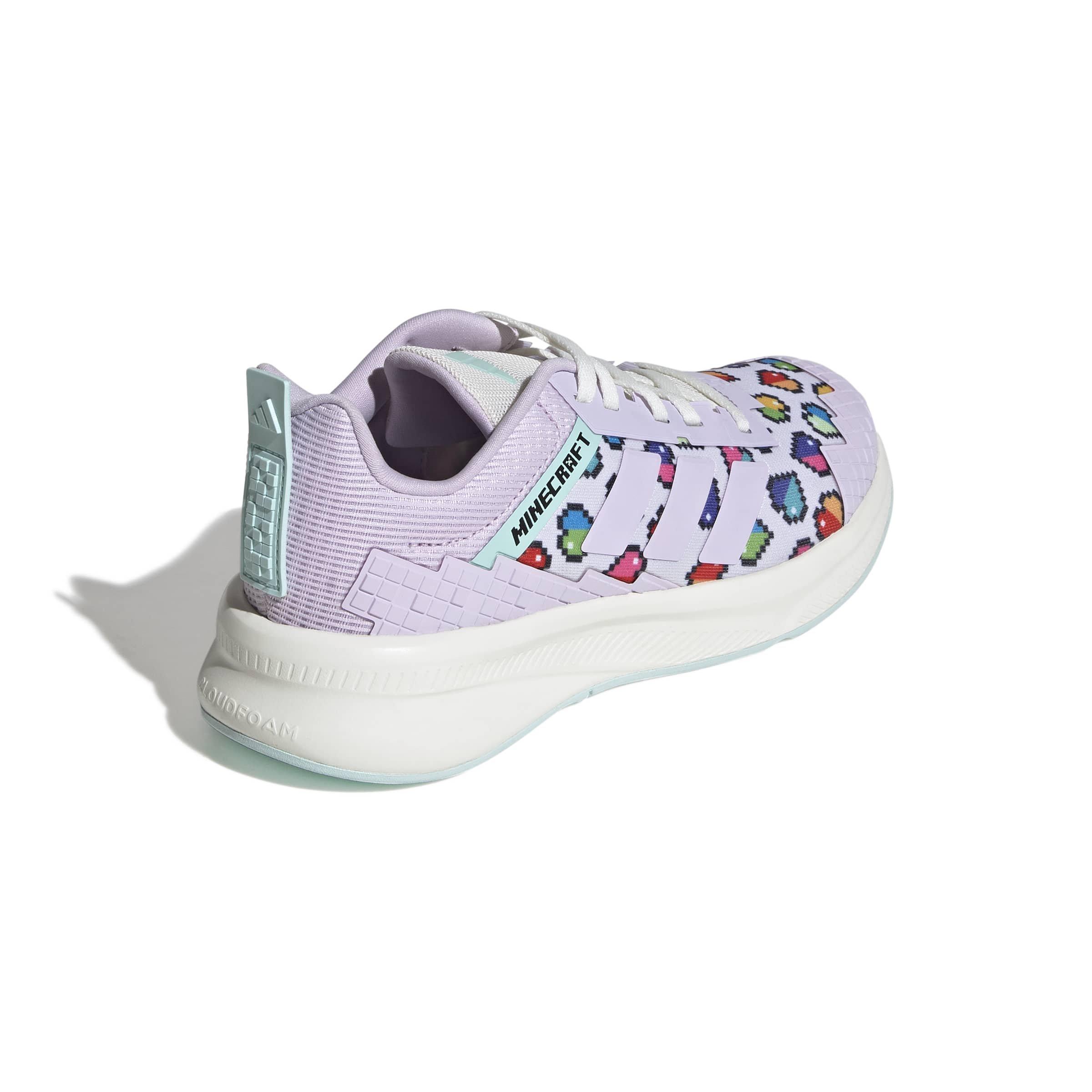 adidas Minecraft Fortarun 4.0 "Ice Lavender/Ice Lavender/Semi Flash Aqua" Grade School Girls' Shoe - LAVENDER/LAVENDER/AQUA Thumbnail View 4