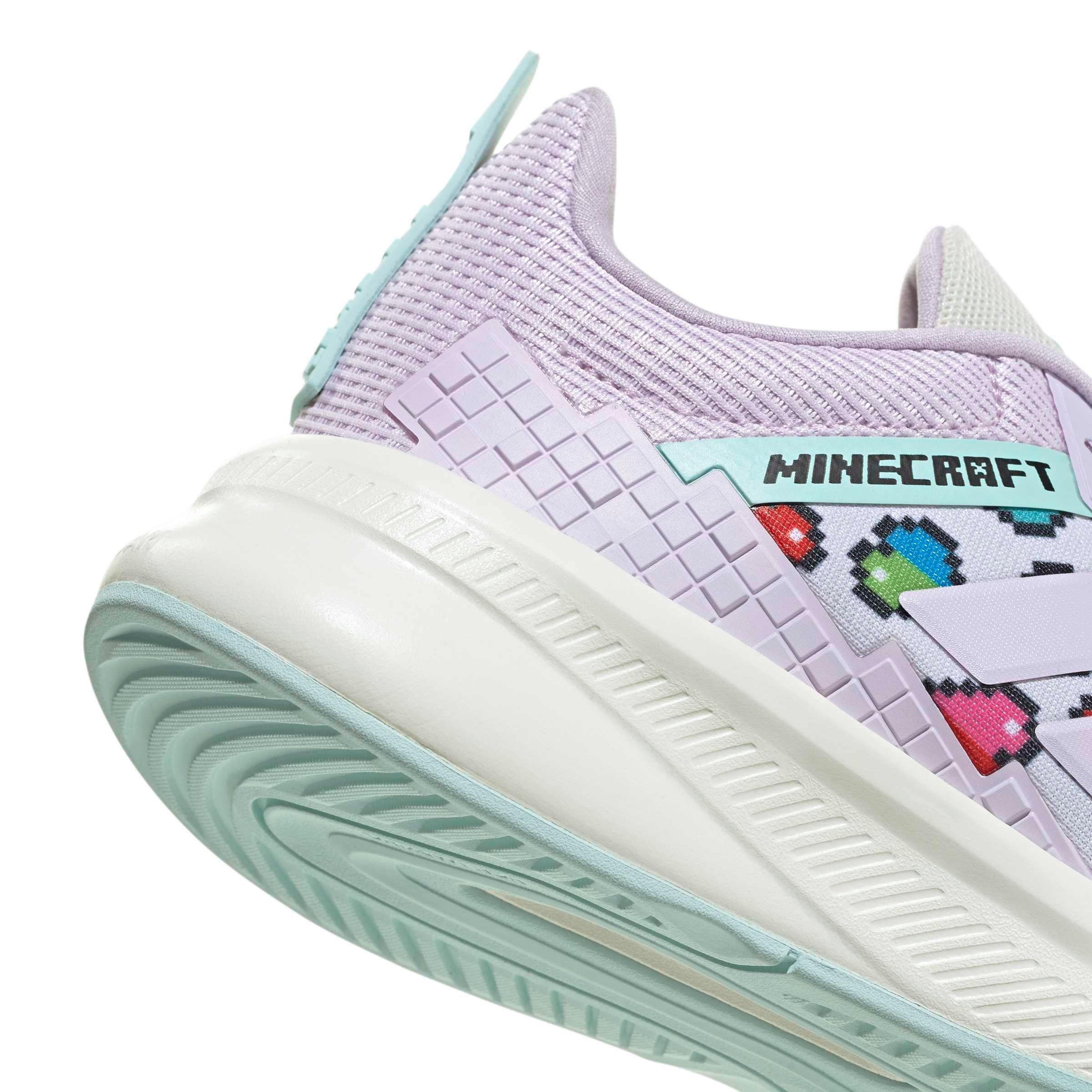adidas Minecraft Fortarun 4.0 "Ice Lavender/Ice Lavender/Semi Flash Aqua" Grade School Girls' Shoe - LAVENDER/LAVENDER/AQUA Thumbnail View 7