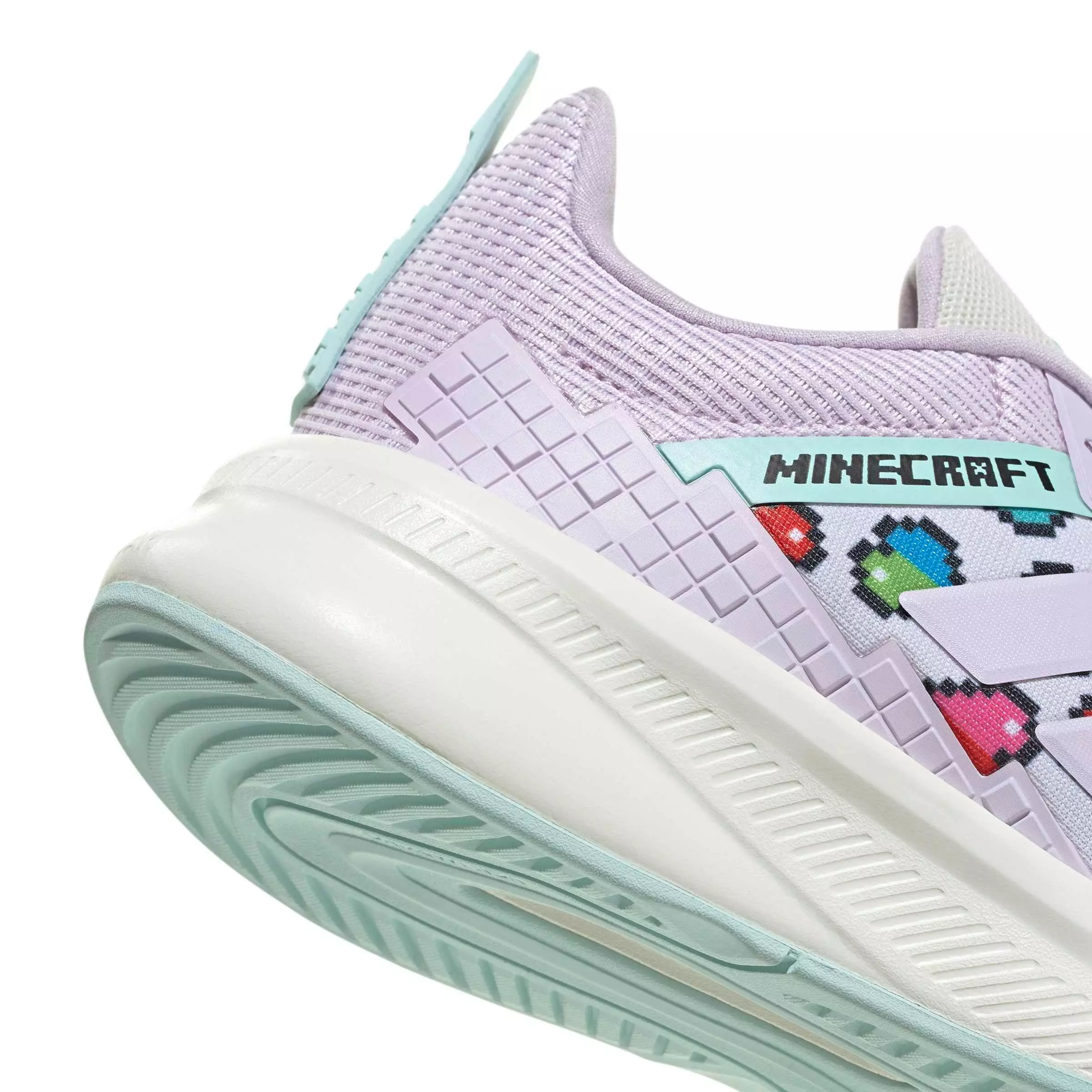 adidas Minecraft Fortarun 4.0 "Ice Lavender/Ice Lavender/Semi Flash Aqua" Grade School Girls' Shoe - LAVENDER/LAVENDER/AQUA