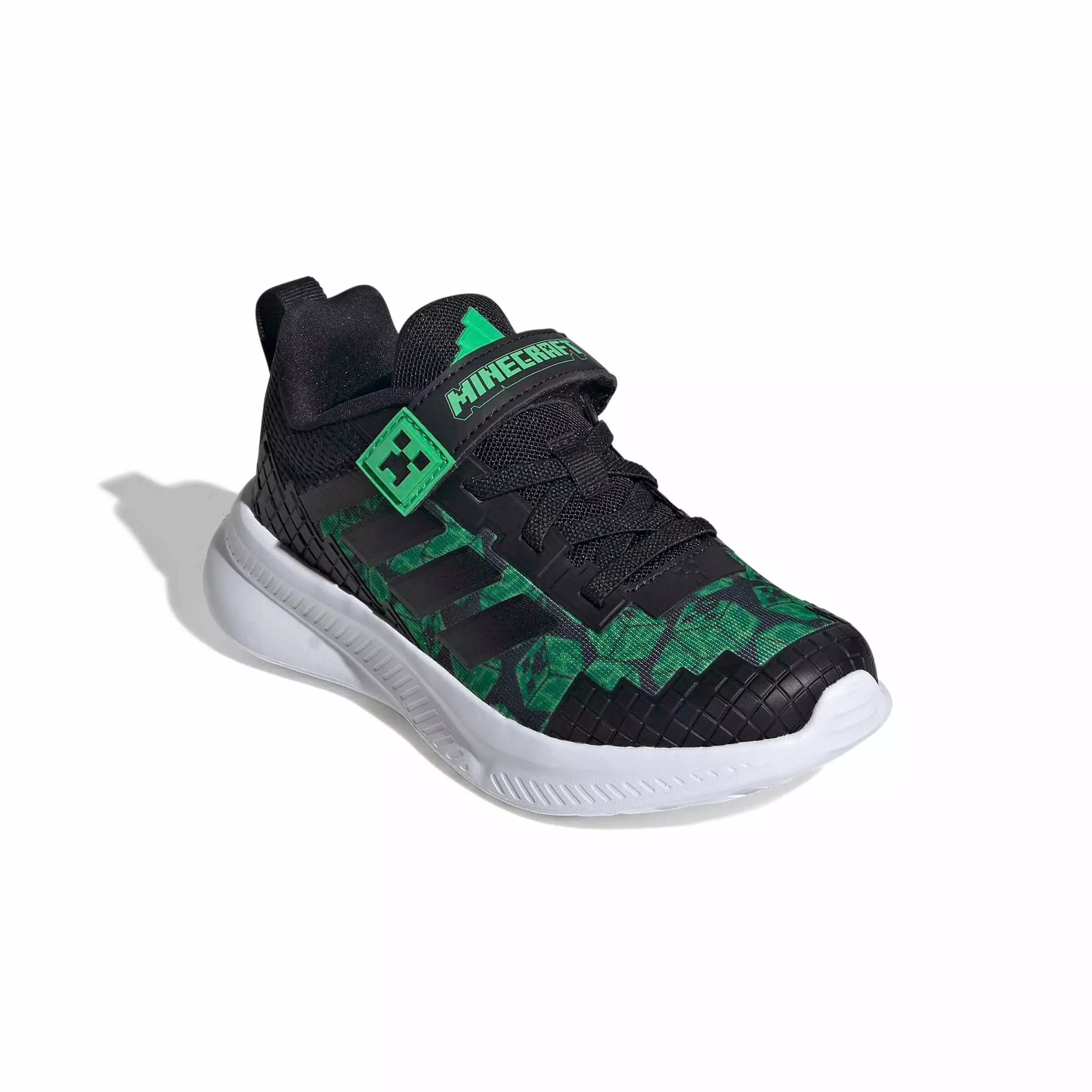 adidas Minecraft Fortarun 4.0 "Core Black/Core Black/Ftwr White" Preschool Boys' Shoe - BLACK/BLACK/WHITE