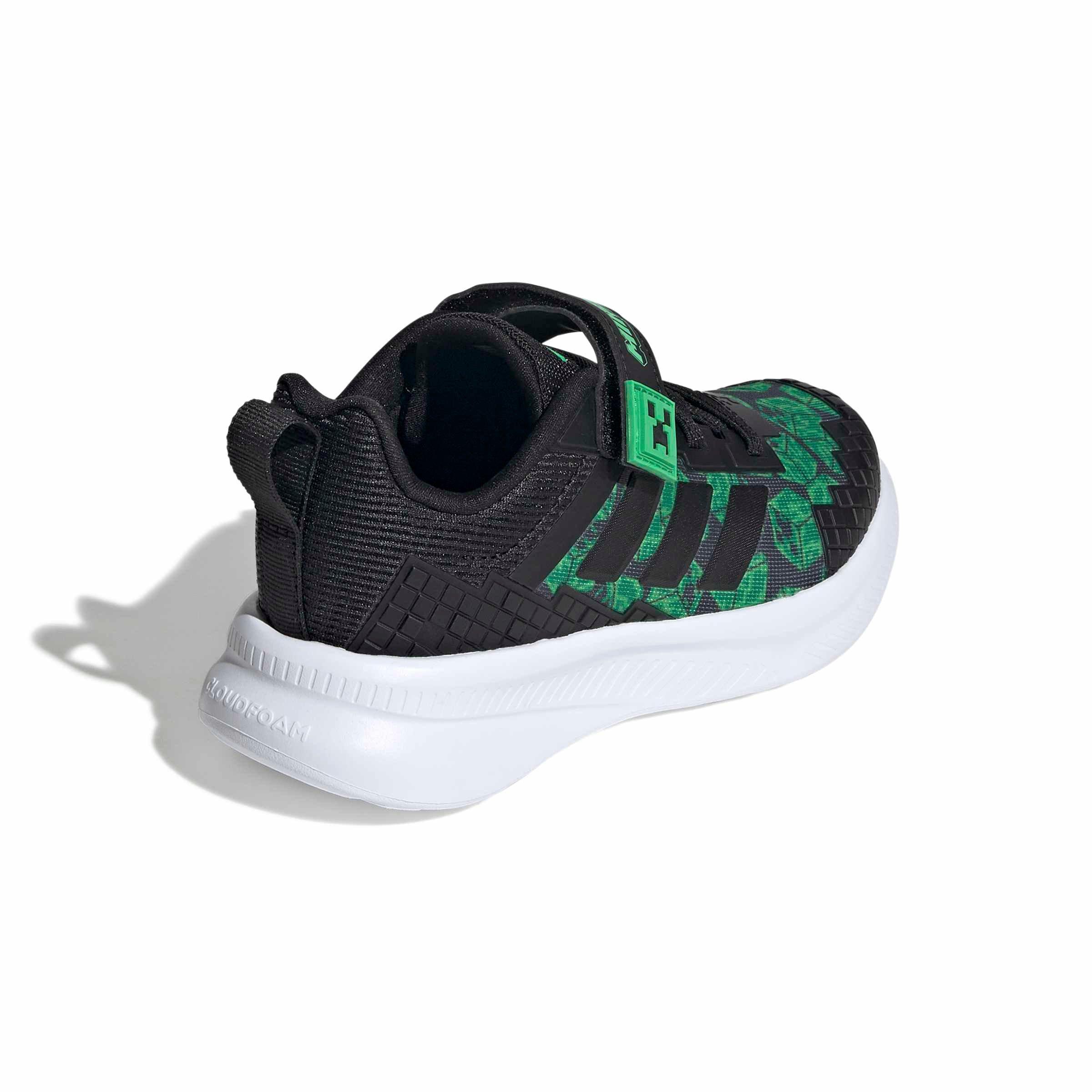adidas Minecraft Fortarun 4.0 "Core Black/Core Black/Ftwr White" Preschool Boys' Shoe - BLACK/BLACK/WHITE Thumbnail View 4