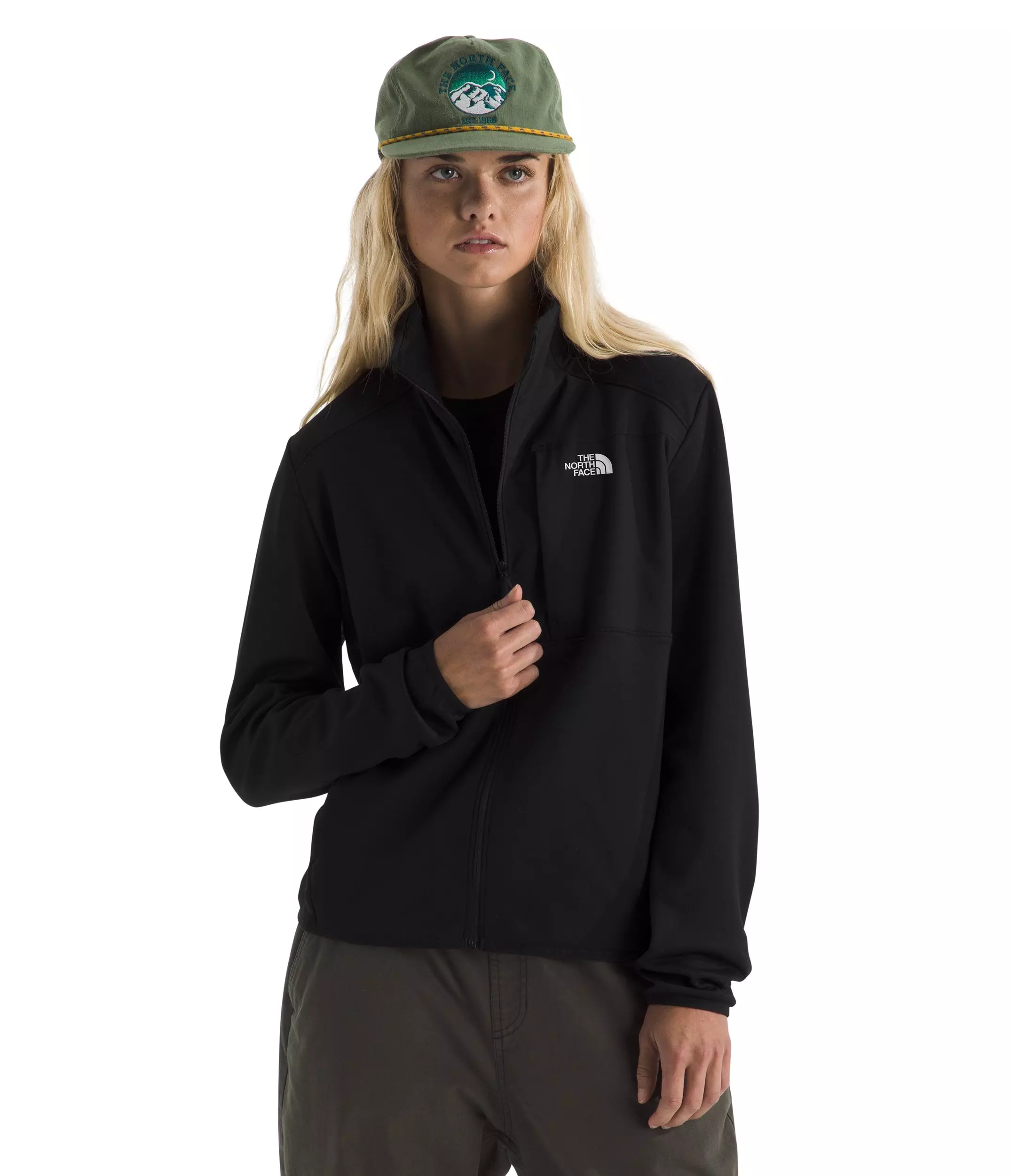 The North Face Women's Performance Fleece Full-Zip Hooded Jacket - Black - BLACK