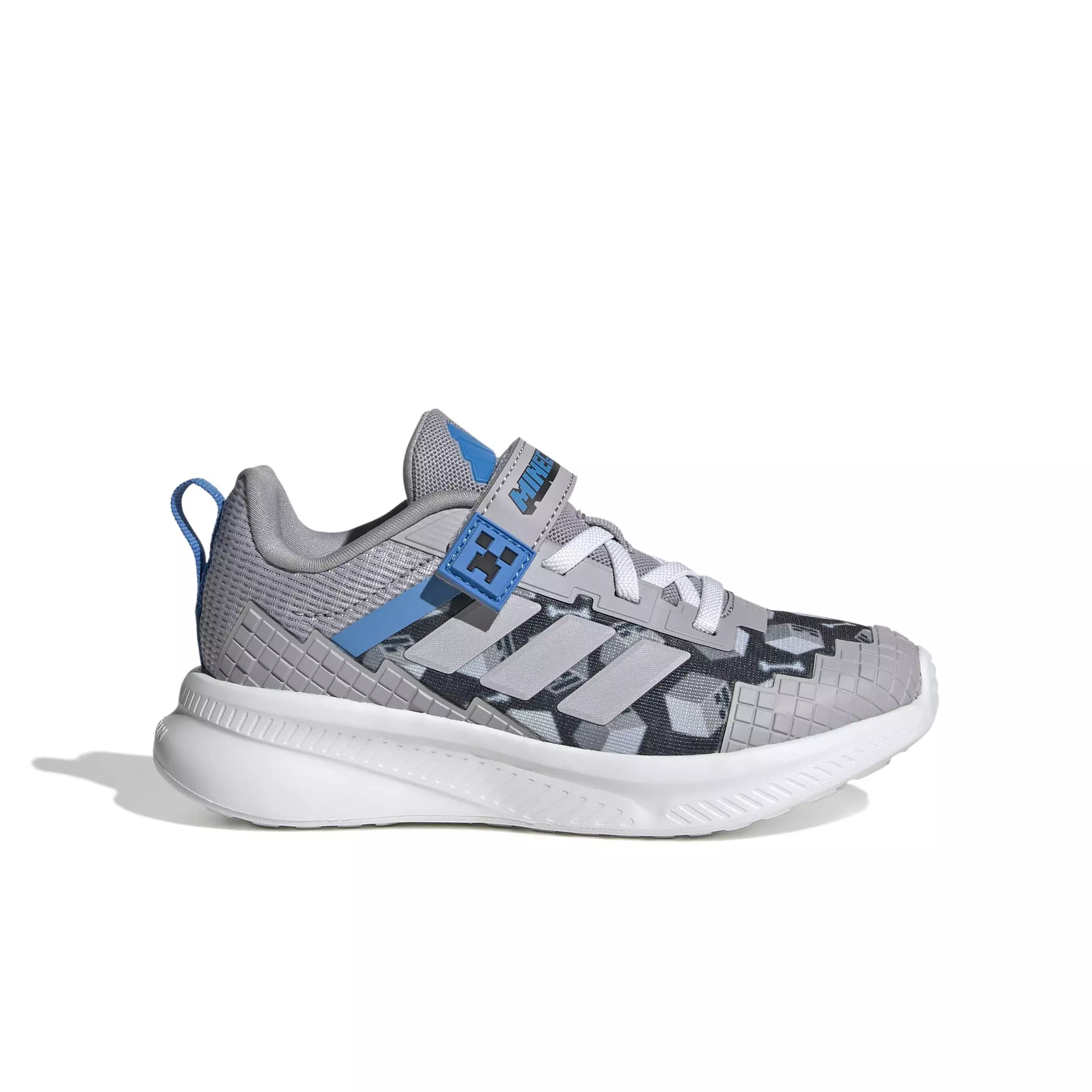 adidas Minecraft Fortarun 4.0 "Glory Grey/Glory Grey/Lucid Ray Blue" Preschool Boys' Shoe - GREY/GREY/BLUE