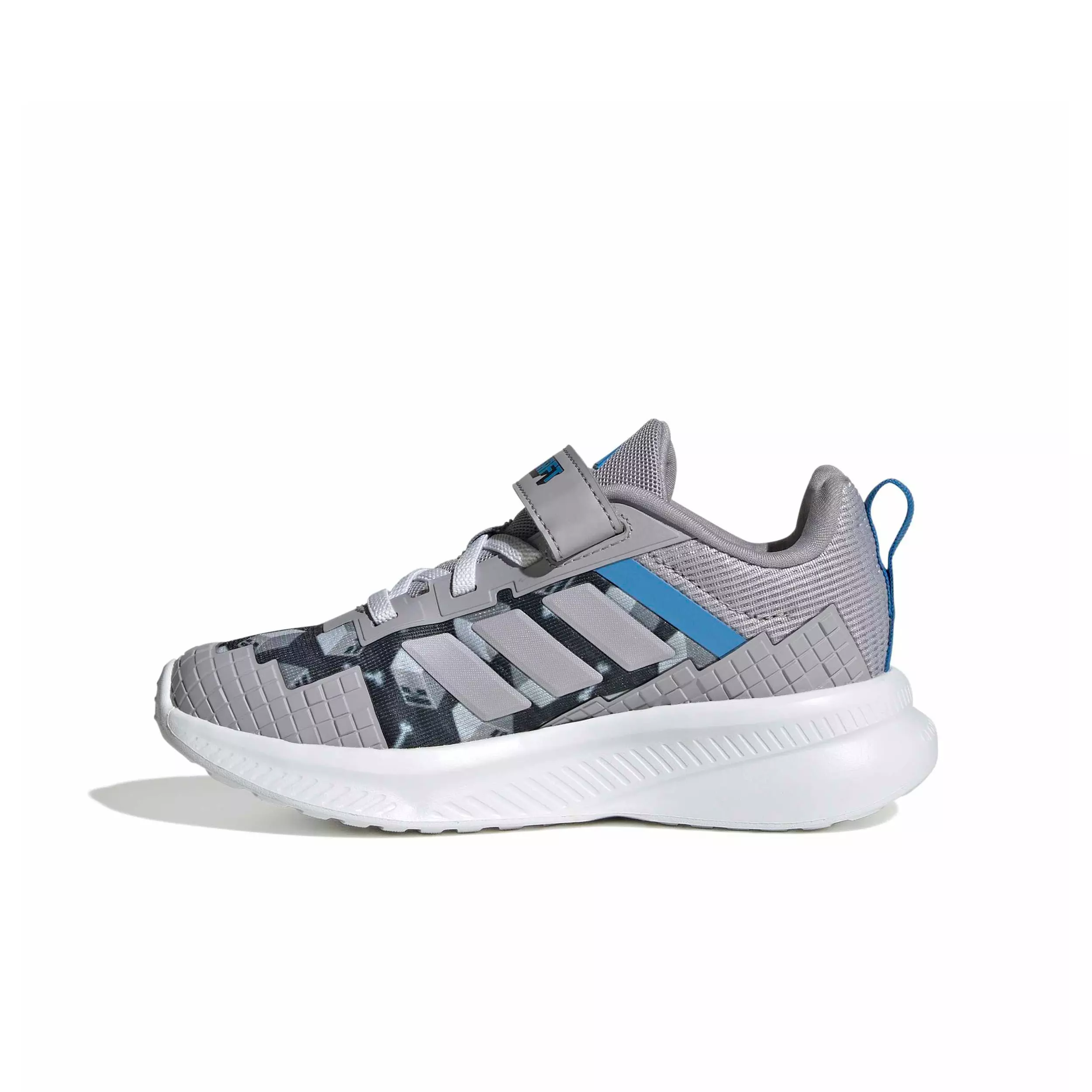 adidas Minecraft Fortarun 4.0 "Glory Grey/Glory Grey/Lucid Ray Blue" Preschool Boys' Shoe - GREY/GREY/BLUE