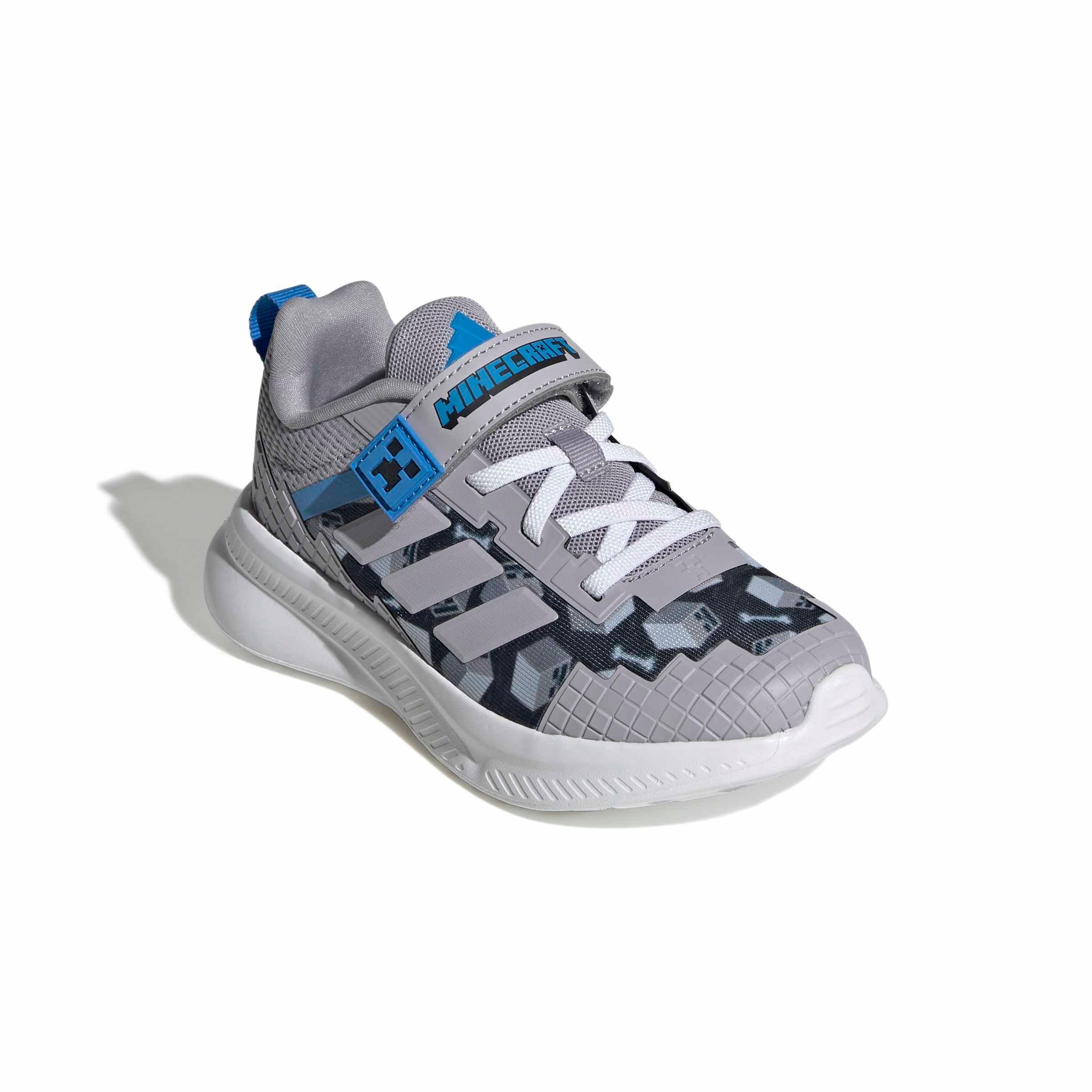 adidas Minecraft Fortarun 4.0 Preschool Boys' "Glory Grey/Glory Grey/Lucid Ray Blue" Shoe