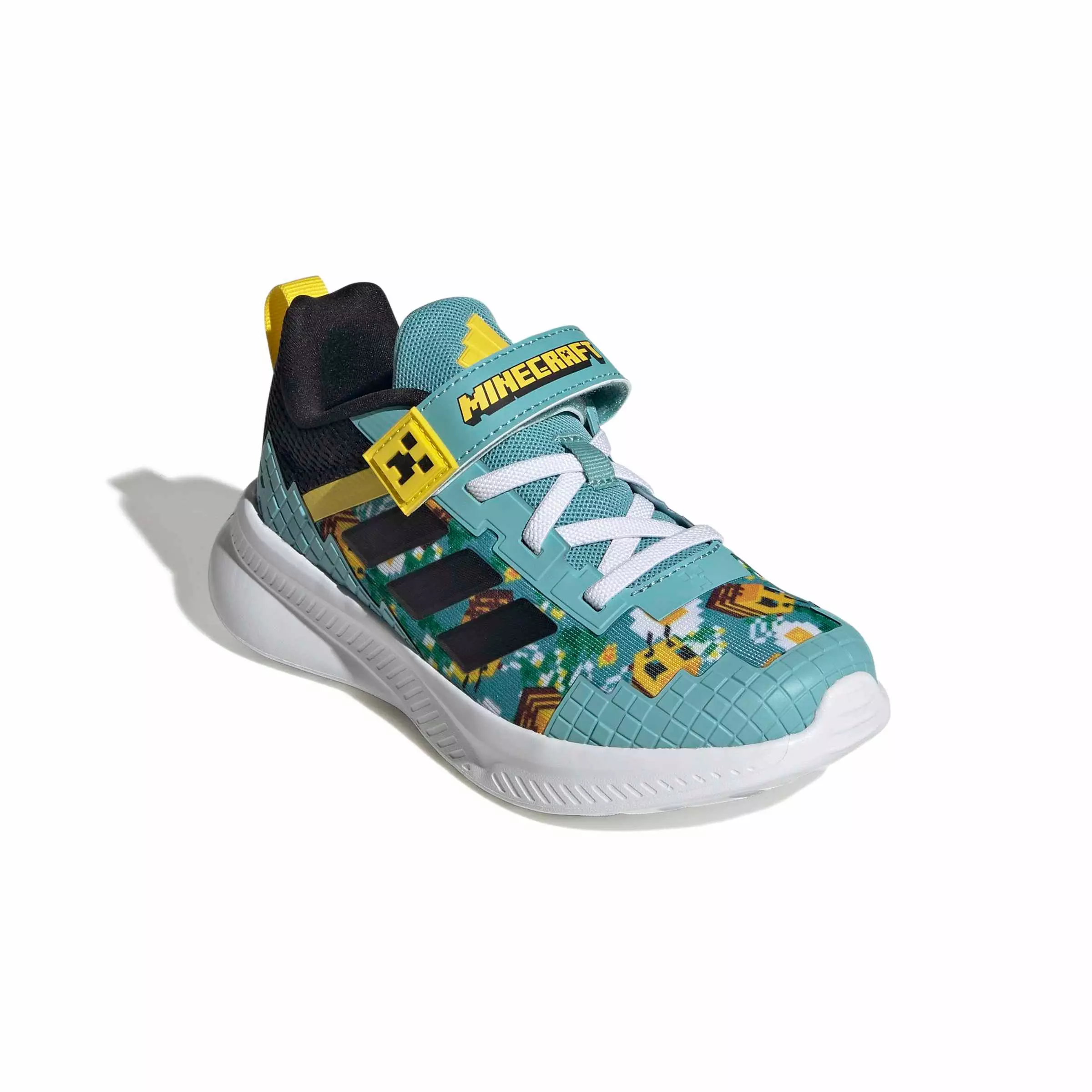 adidas Minecraft Fortarun 4.0 "Mint Ton/Core Black/Yellow" Preschool Girls' Shoe - MINT/BLACK/YELLOW