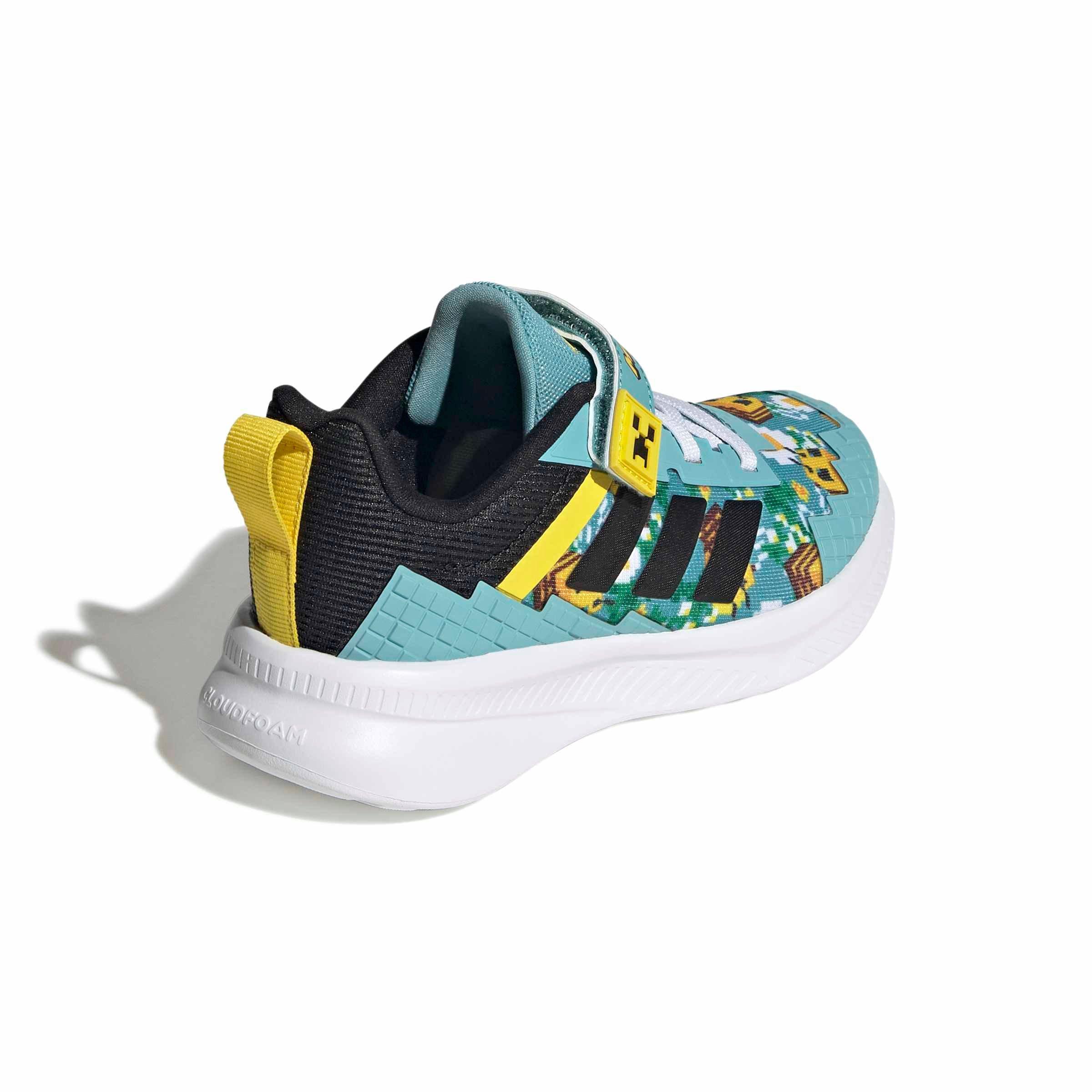 adidas Minecraft Fortarun 4.0 "Mint Ton/Core Black/Yellow" Preschool Girls' Shoe - MINT/BLACK/YELLOW Thumbnail View 4