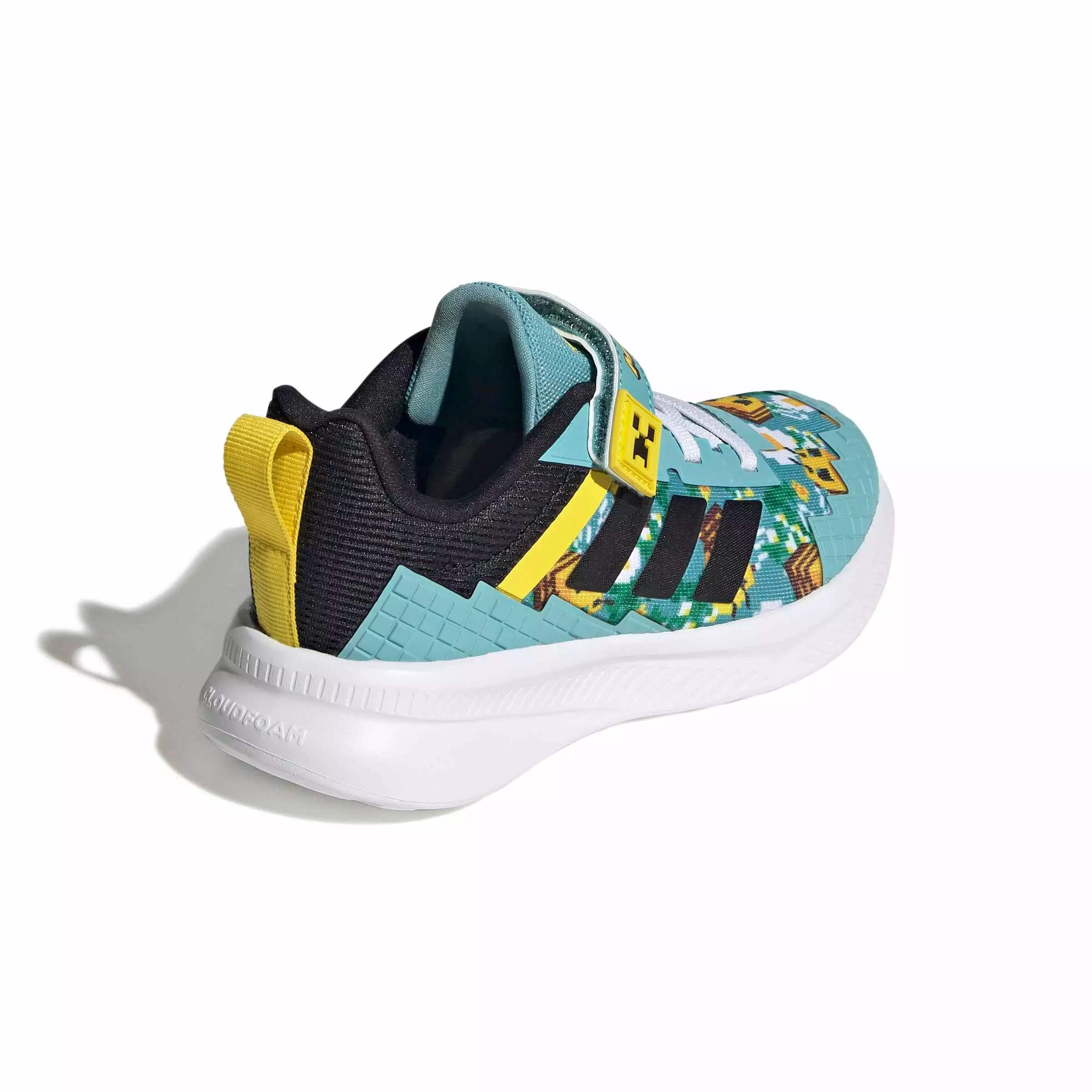 adidas Minecraft Fortarun 4.0 "Mint Ton/Core Black/Yellow" Preschool Girls' Shoe - MINT/BLACK/YELLOW