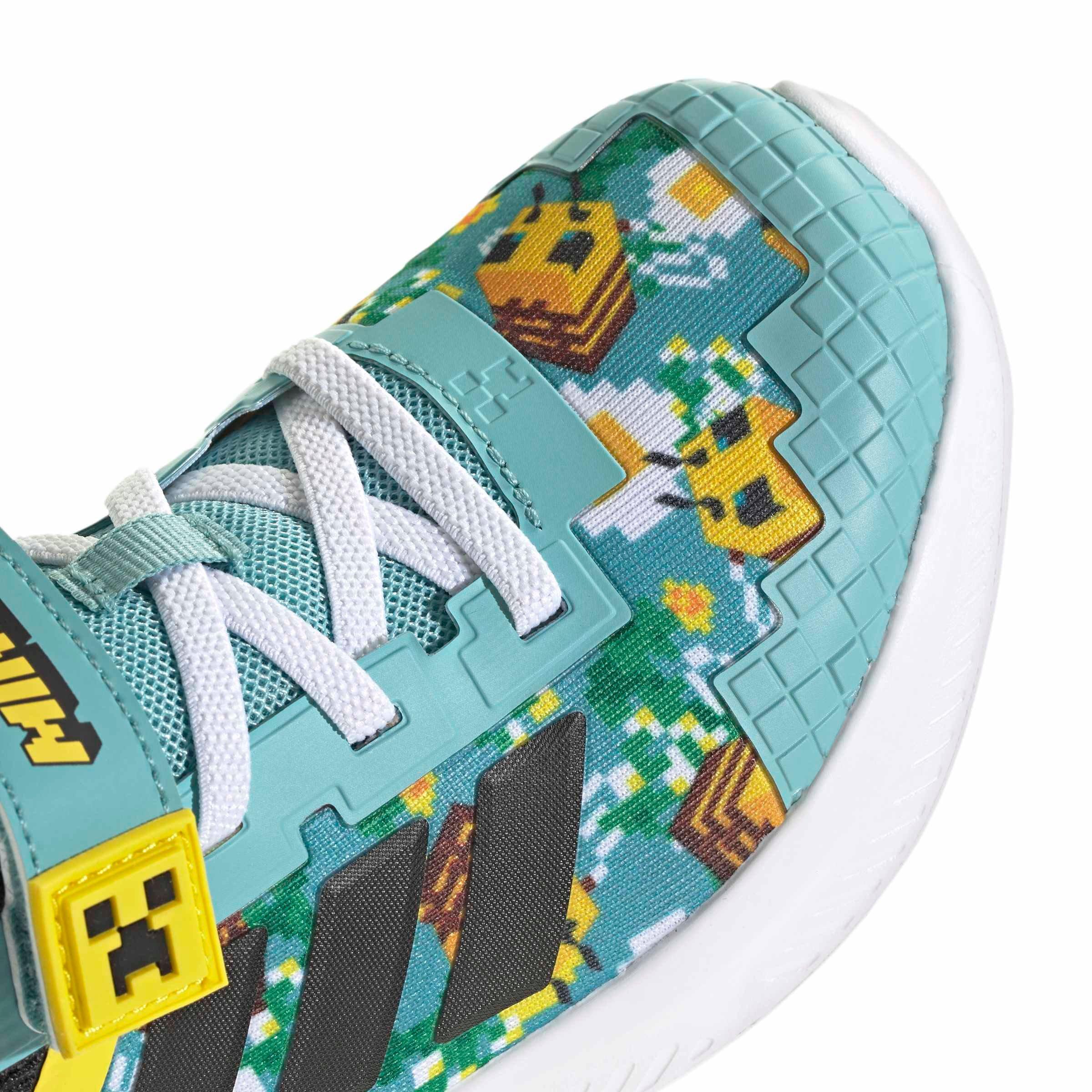 adidas Minecraft Fortarun 4.0 "Mint Ton/Core Black/Yellow" Preschool Girls' Shoe - MINT/BLACK/YELLOW Thumbnail View 8