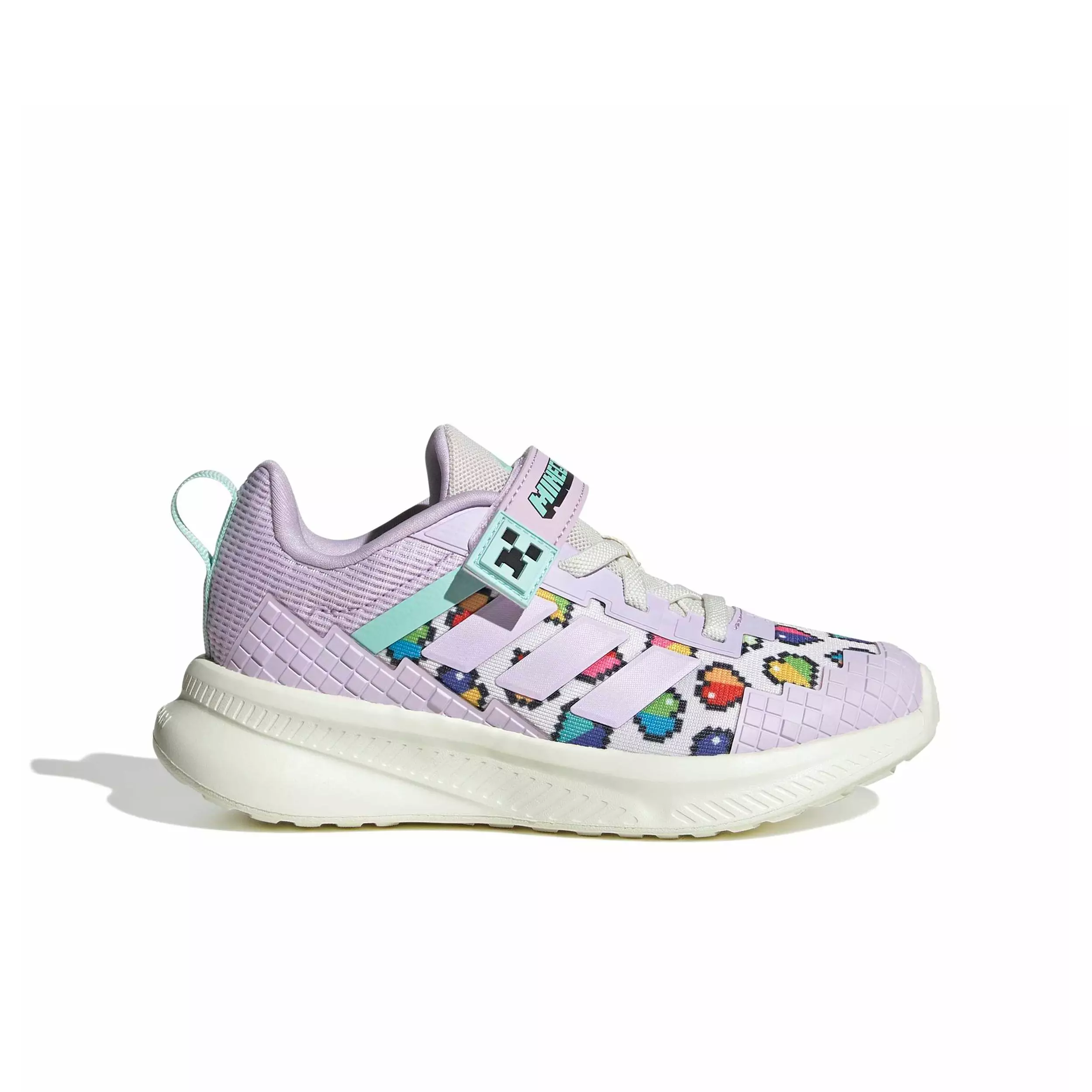 adidas Minecraft Fortarun 4.0 "Ice Lavender/Ice Lavender/Semi Flash Aqua" Preschool Girls' Shoe - LAVENDER/LAVENDER/AQUA