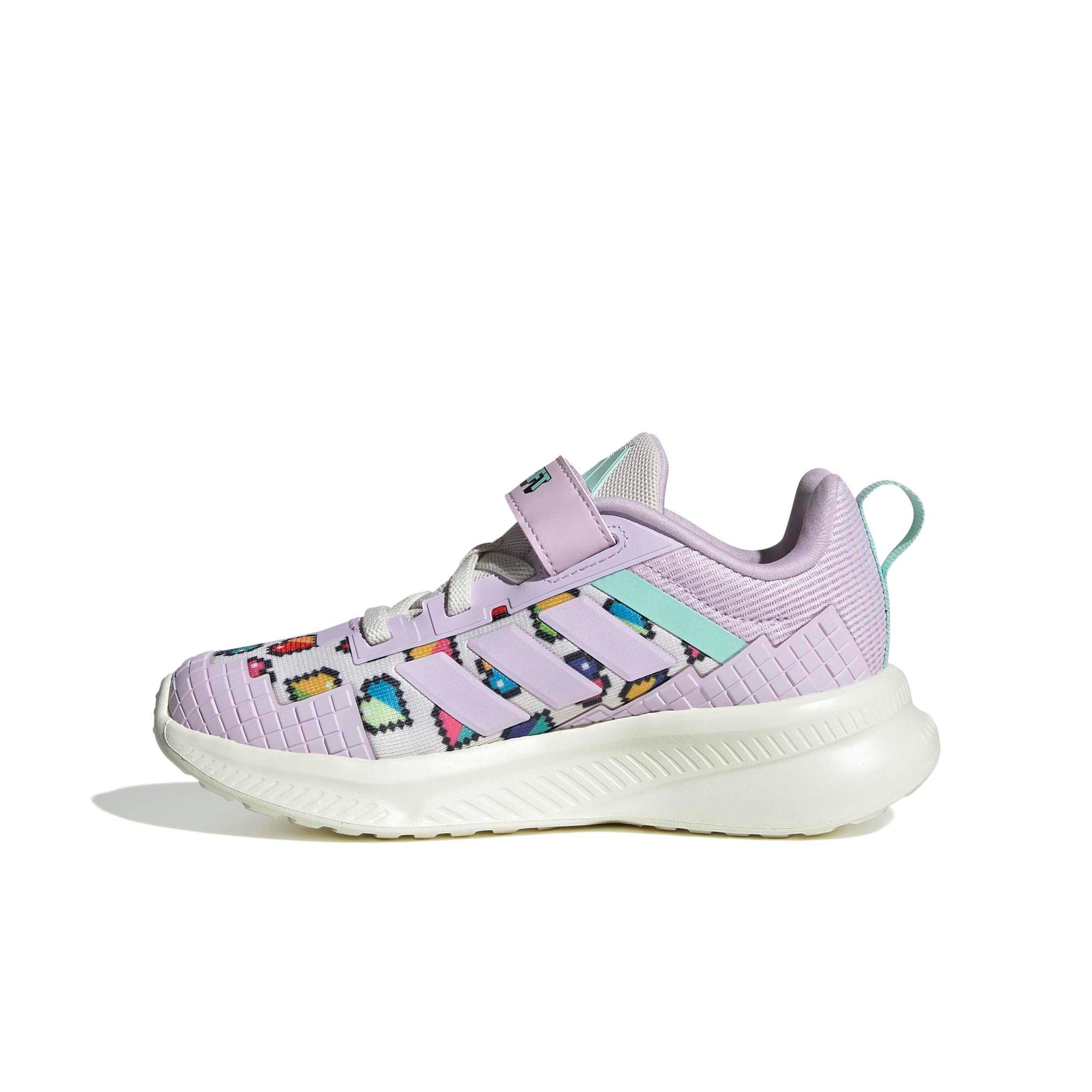 adidas Minecraft Fortarun 4.0 "Ice Lavender/Ice Lavender/Semi Flash Aqua" Preschool Girls' Shoe - LAVENDER/LAVENDER/AQUA Thumbnail View 2