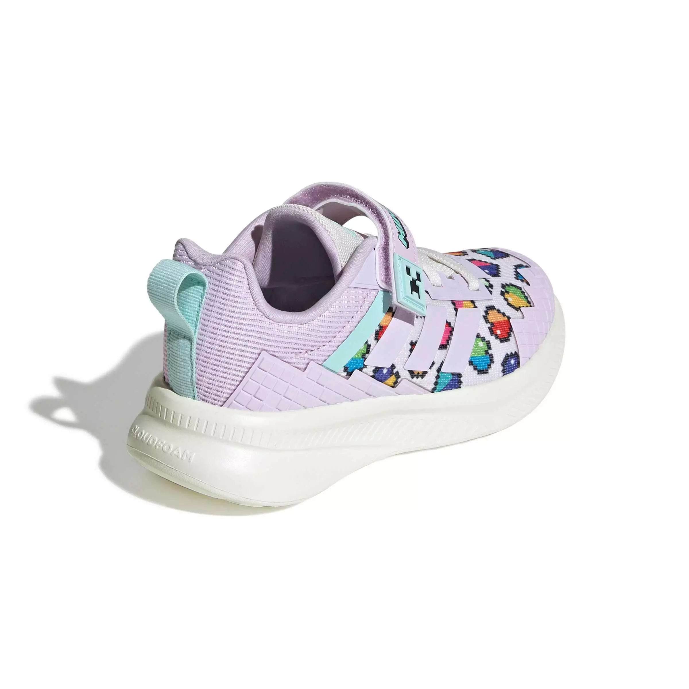 adidas Minecraft Fortarun 4.0 "Ice Lavender/Ice Lavender/Semi Flash Aqua" Preschool Girls' Shoe - LAVENDER/LAVENDER/AQUA