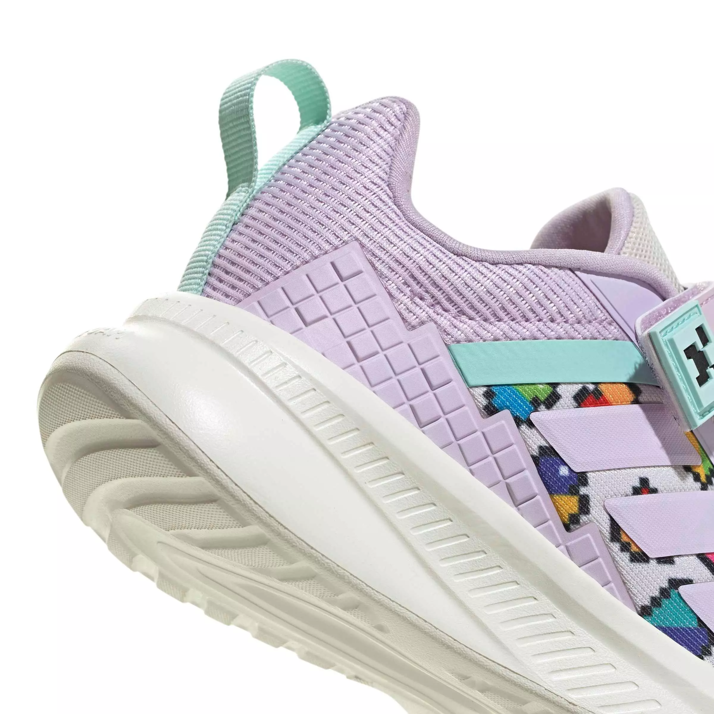adidas Minecraft Fortarun 4.0 "Ice Lavender/Ice Lavender/Semi Flash Aqua" Preschool Girls' Shoe - LAVENDER/LAVENDER/AQUA