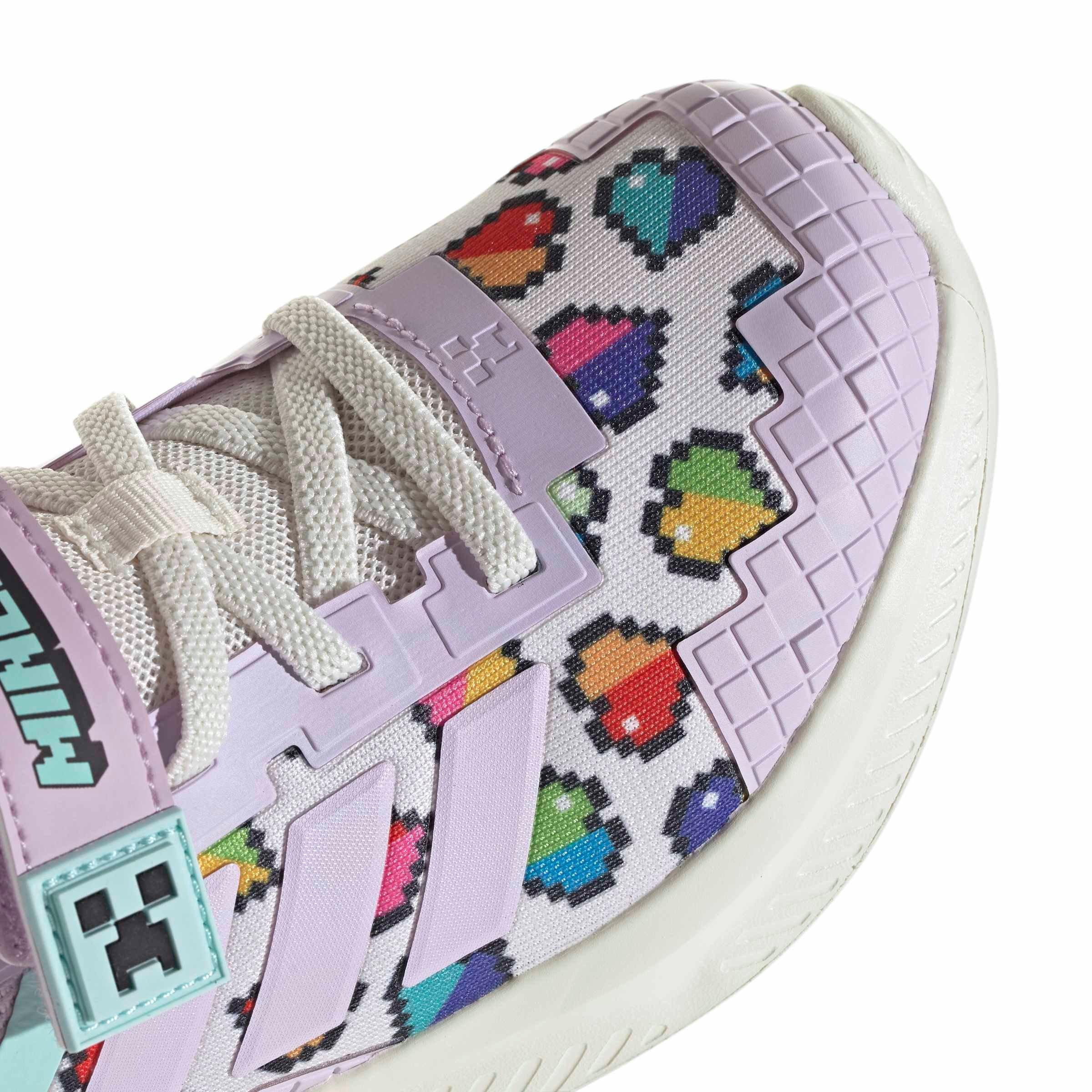 adidas Minecraft Fortarun 4.0 "Ice Lavender/Ice Lavender/Semi Flash Aqua" Preschool Girls' Shoe - LAVENDER/LAVENDER/AQUA Thumbnail View 8
