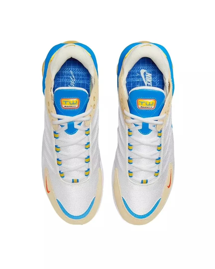 Nike Air Max TW SE "Summit White/Sesame/Light Photo Blue/Safety Orange" Men's Shoe - WHITE/SESAME/LT BLUE/ORANGE
