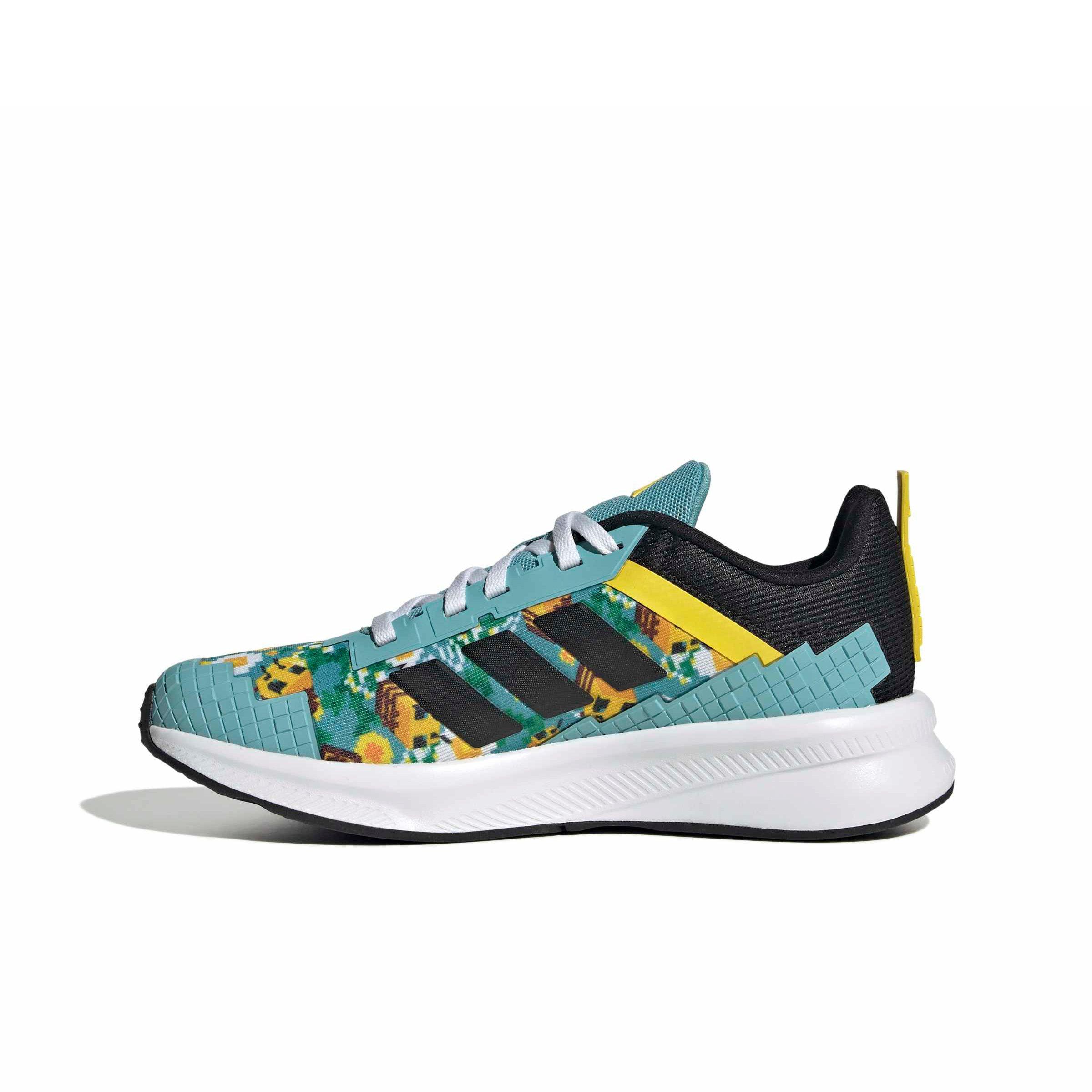 adidas Minecraft Fortarun 4.0 "Mint Ton/Core Black/Yellow" Grade School Girls' Shoe - MINT/BLACK/YELLOW Thumbnail View 2