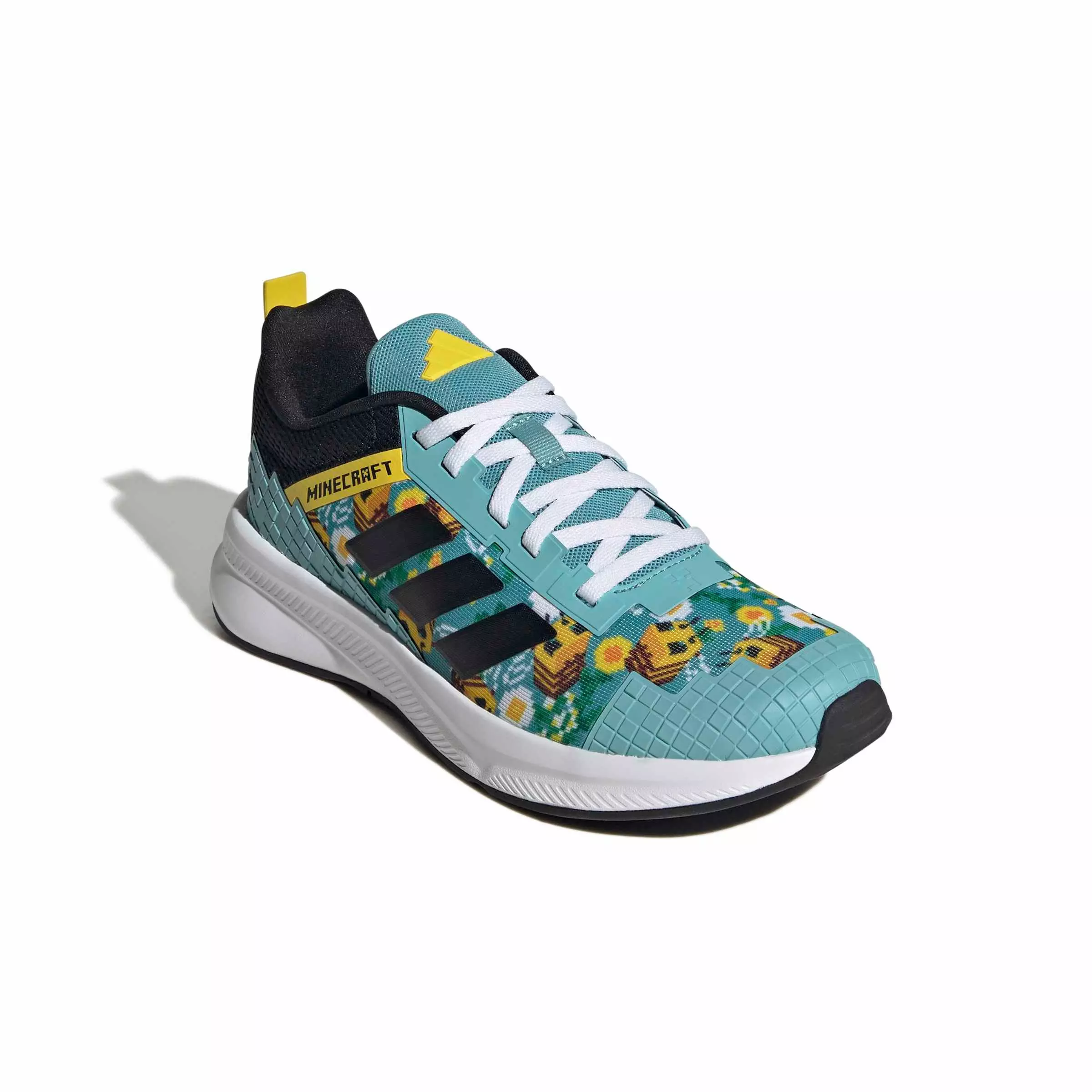 adidas Minecraft Fortarun 4.0 "Mint Ton/Core Black/Yellow" Grade School Girls' Shoe - MINT/BLACK/YELLOW