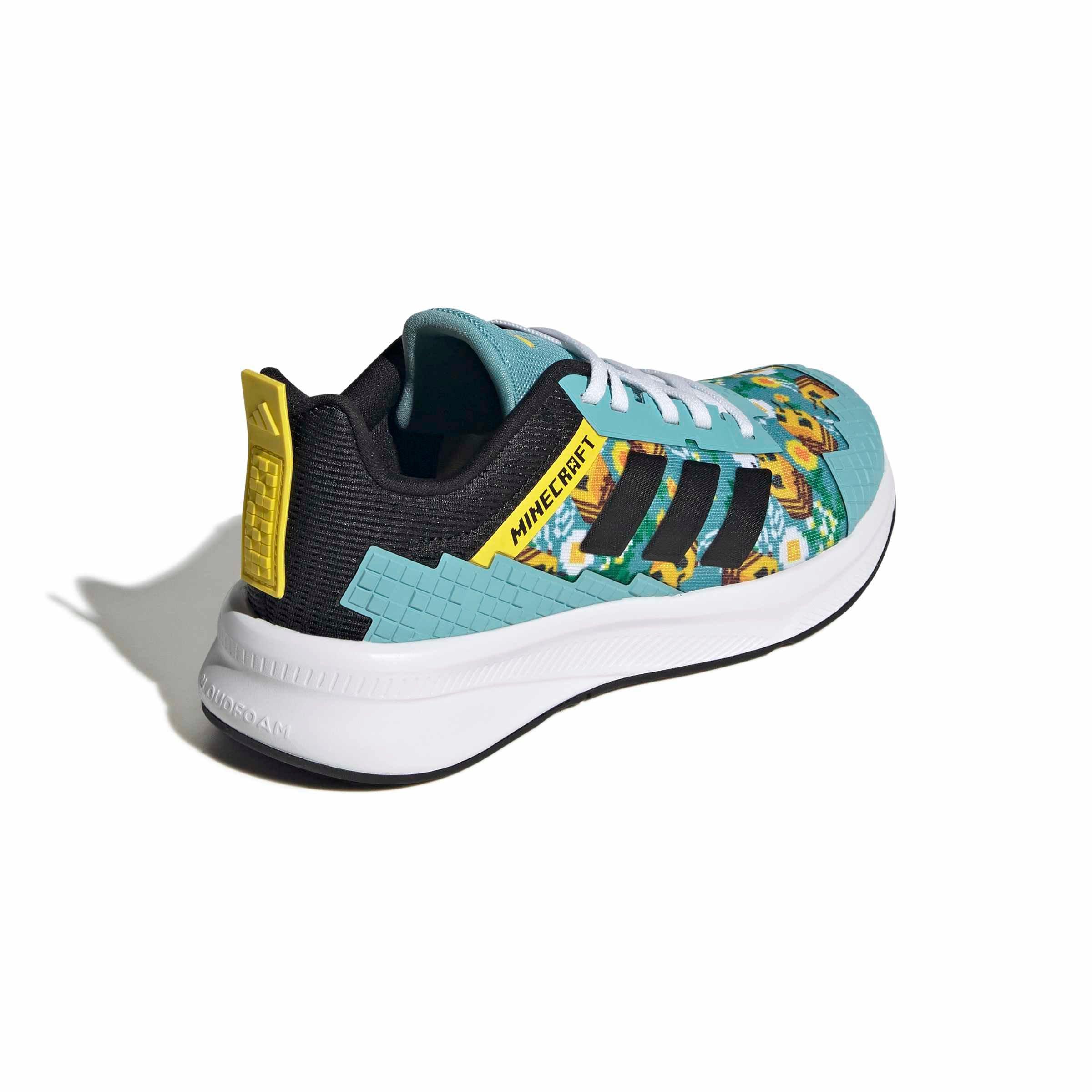 adidas Minecraft Fortarun 4.0 "Mint Ton/Core Black/Yellow" Grade School Girls' Shoe - MINT/BLACK/YELLOW Thumbnail View 4