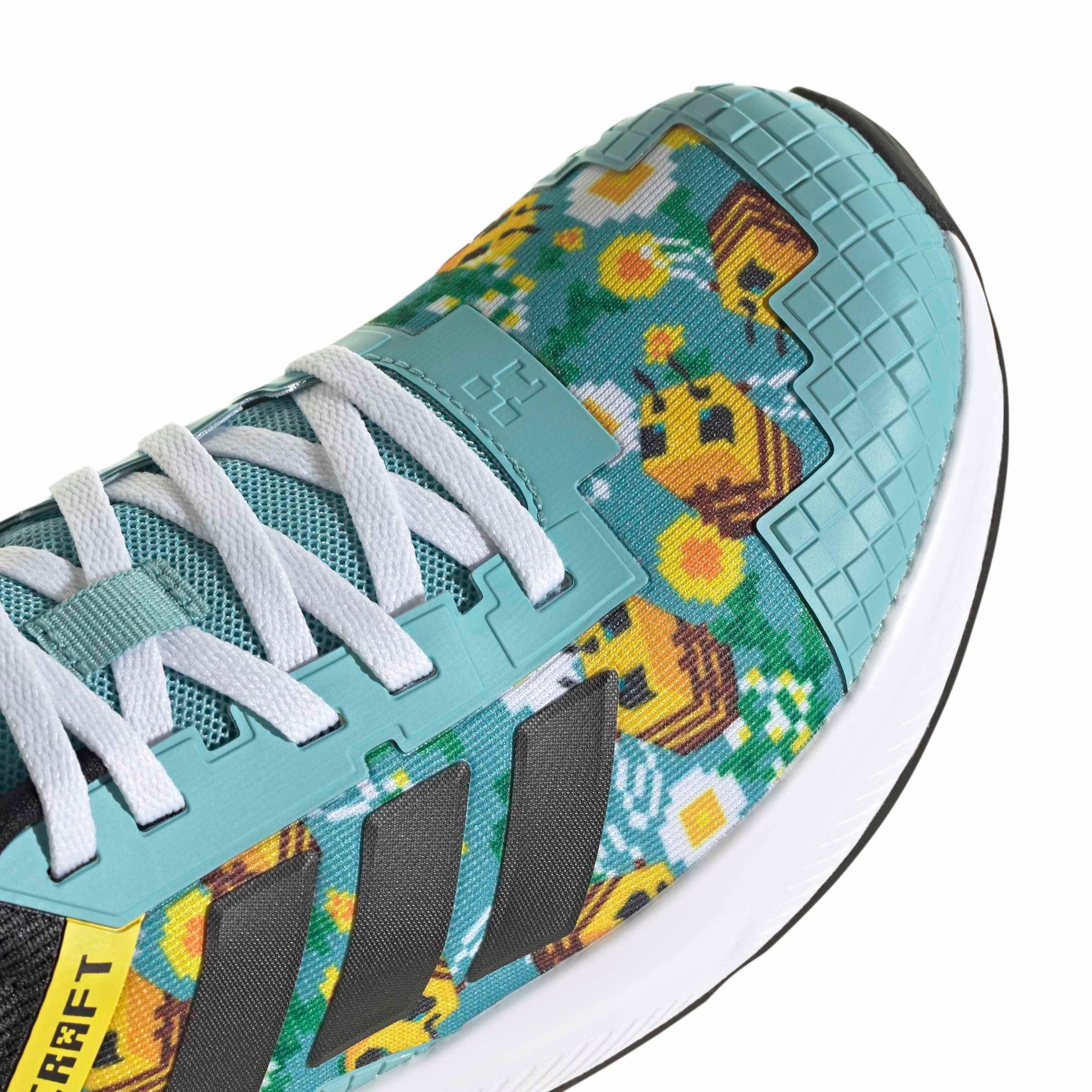 adidas Minecraft Fortarun 4.0 "Mint Ton/Core Black/Yellow" Grade School Girls' Shoe - MINT/BLACK/YELLOW Thumbnail View 8