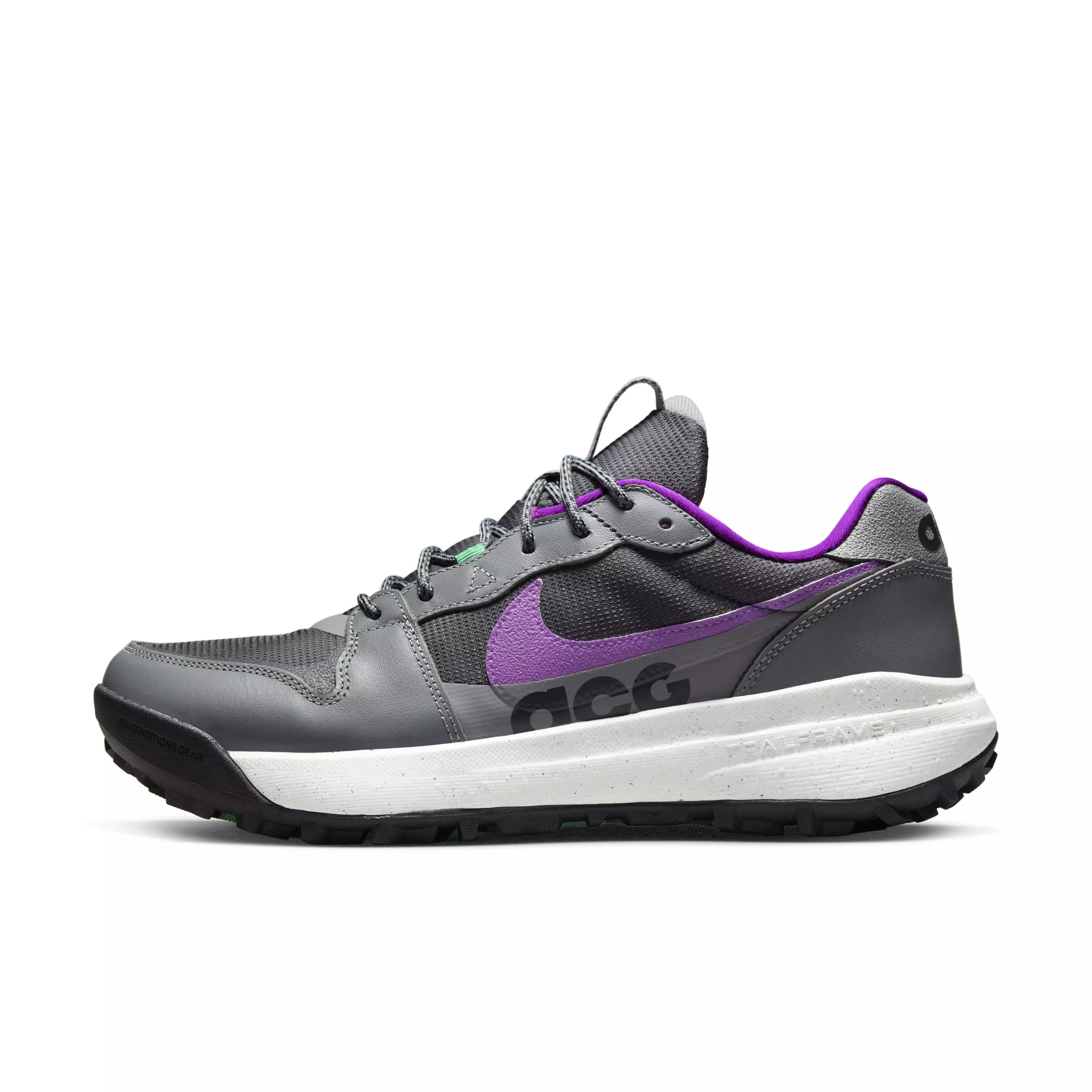 Nike ACG Lowcate "Smoke Grey/Dark Smoke Grey/Vivid Purple" Men's Shoe - GREY/DK GREY/PURPLE